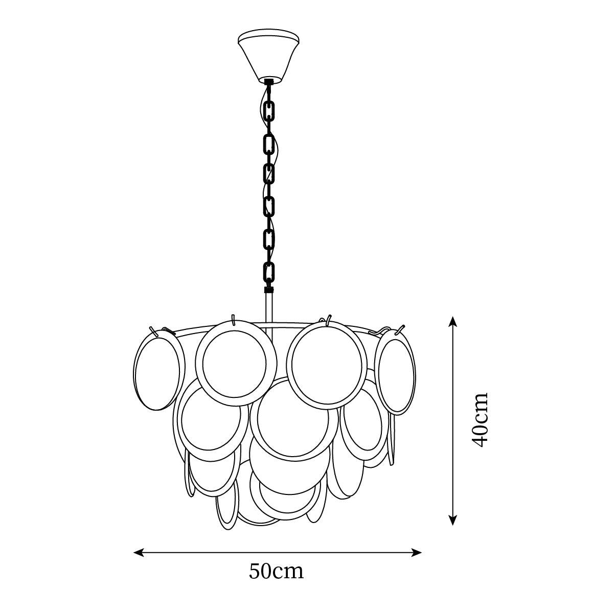 Esona Cascading Frosted Glass Discs Chandelier - Neutralighting