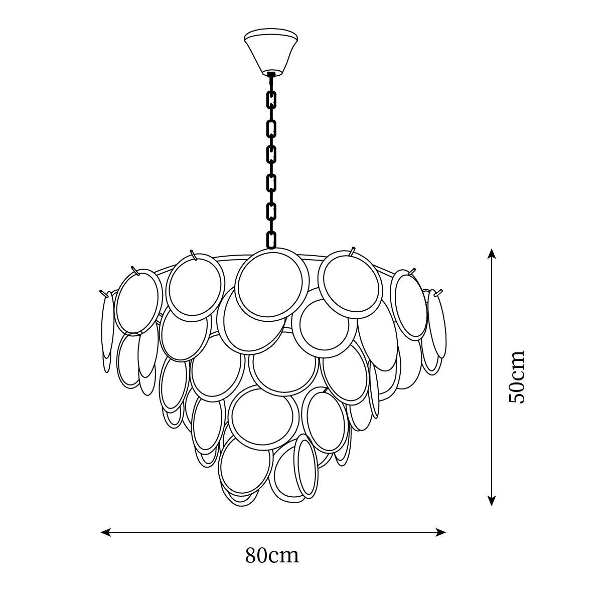 Esona Cascading Frosted Glass Discs Chandelier - Neutralighting
