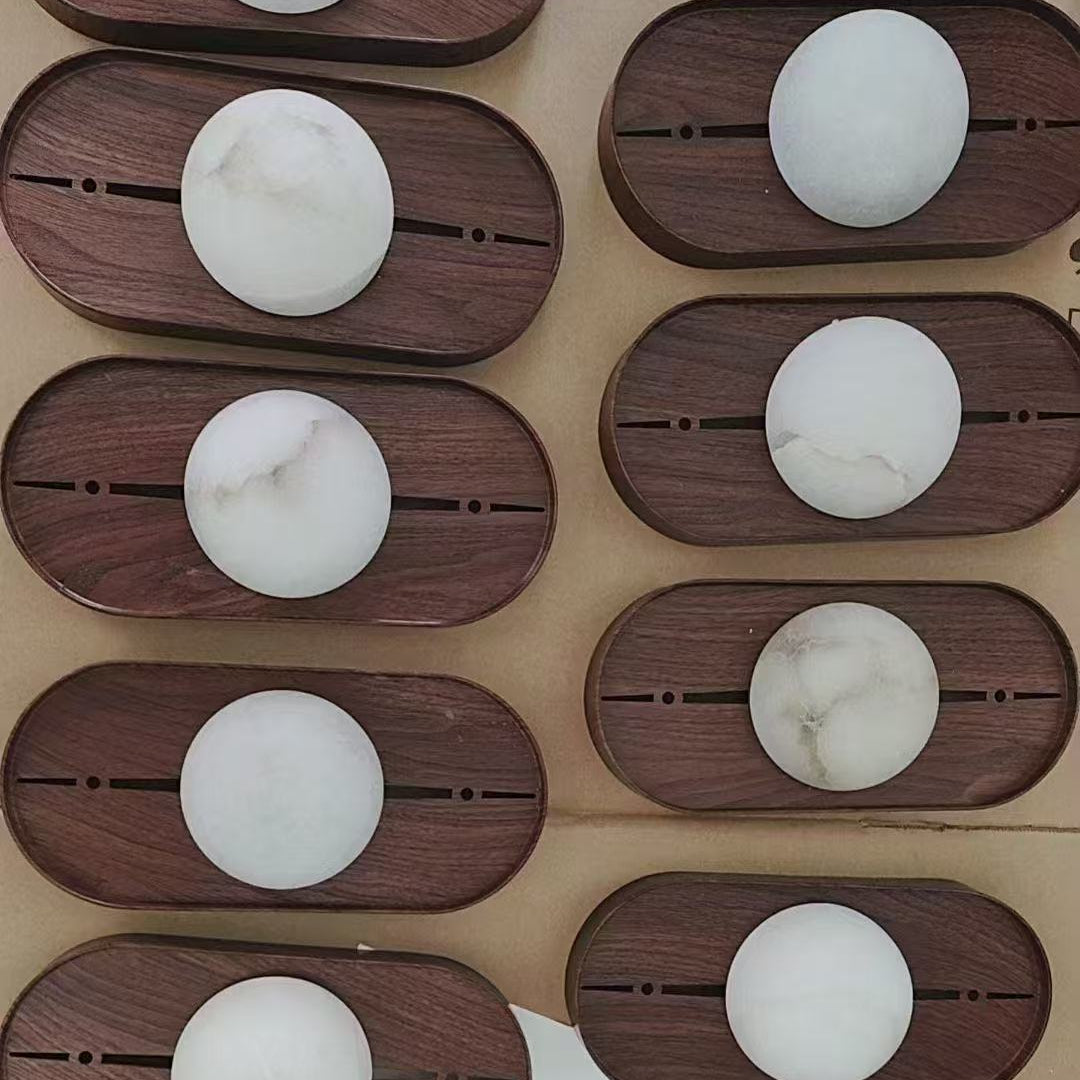 Driftwood Alabaster Wall Lamp Walnut Color - Neutralighting