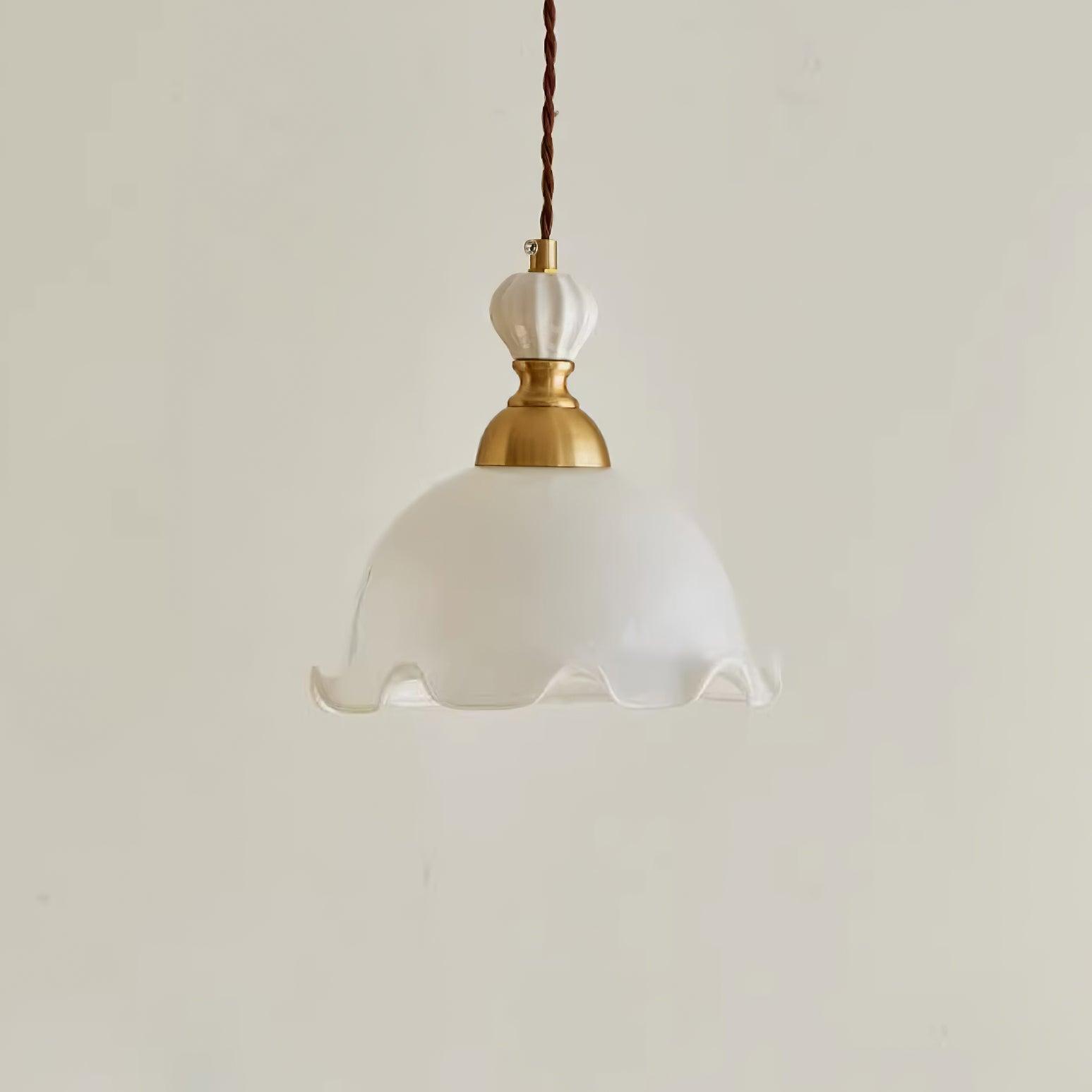 Pendant Lamp Wavy Edge Glass Shade Soft Glow Vintage Romantic - Neutralighting
