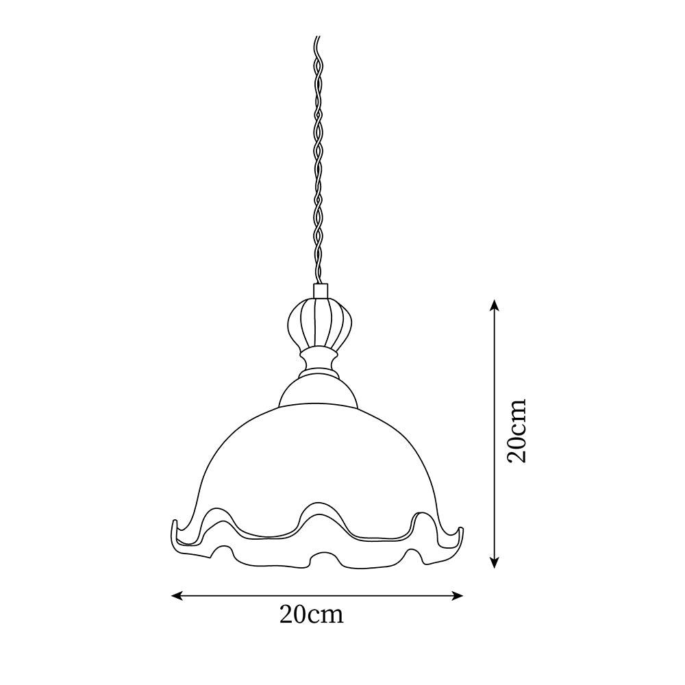 Pendant Lamp Wavy Edge Glass Shade Soft Glow Vintage Romantic - Neutralighting