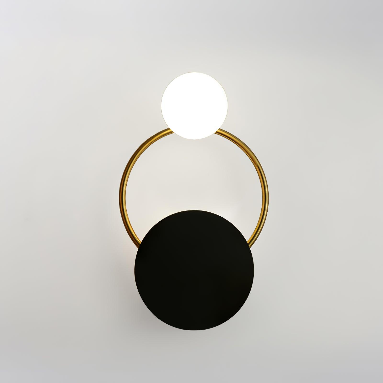 Arisha Modern LED Triple Rings Wall Lamp, Metal/Glass, Gold/Black, Bedroom - Neutralighting