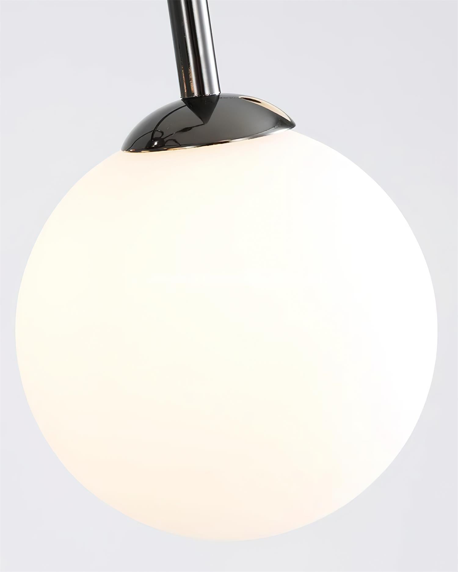 Chandelier Black Metal Arches Glass Globes Minimalist - Neutralighting
