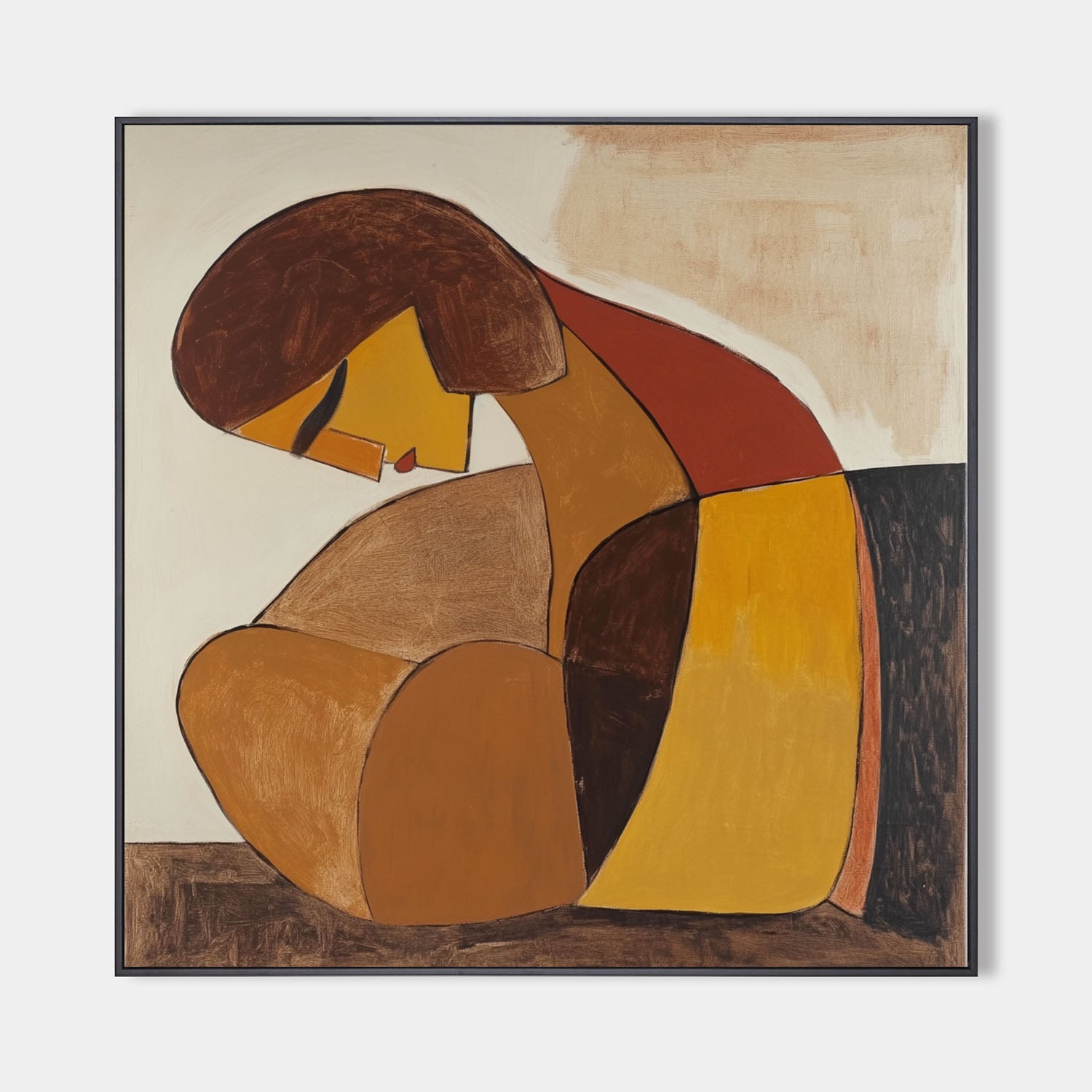 Figure in Warm Earth Tones Oil Painting