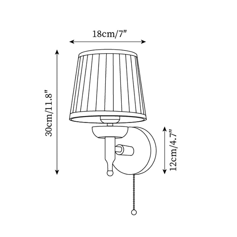Wall Lamp Fabric Shade Modern Classic Gold Walnut Sconce Bedroom - Neutralighting