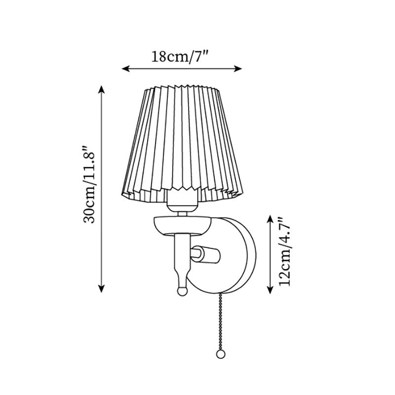 Wall Lamp Fabric Shade Modern Classic Gold Walnut Sconce Bedroom - Neutralighting