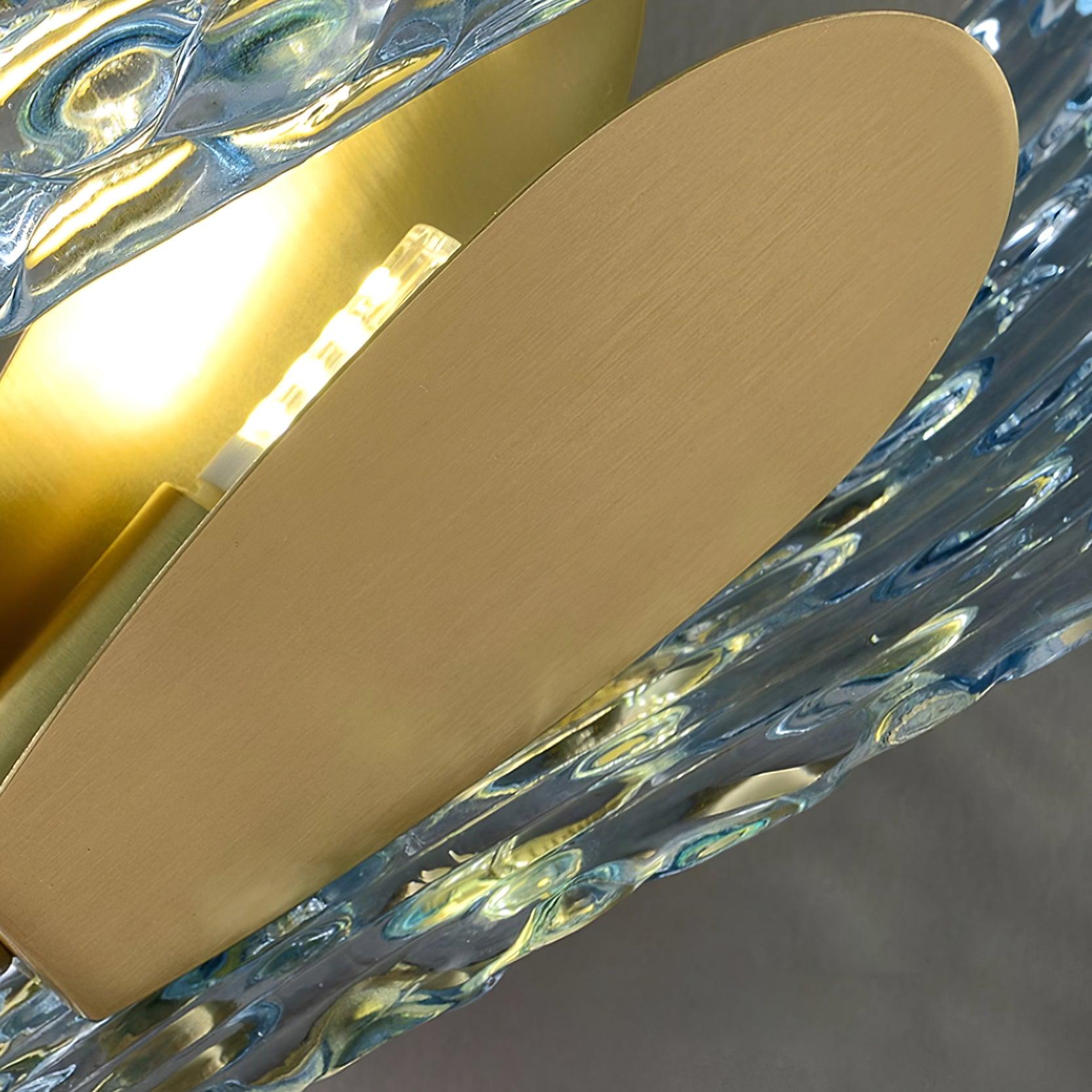 Wall Lamp Blue Ribbed Glass Ribbons Brass - Neutralighting