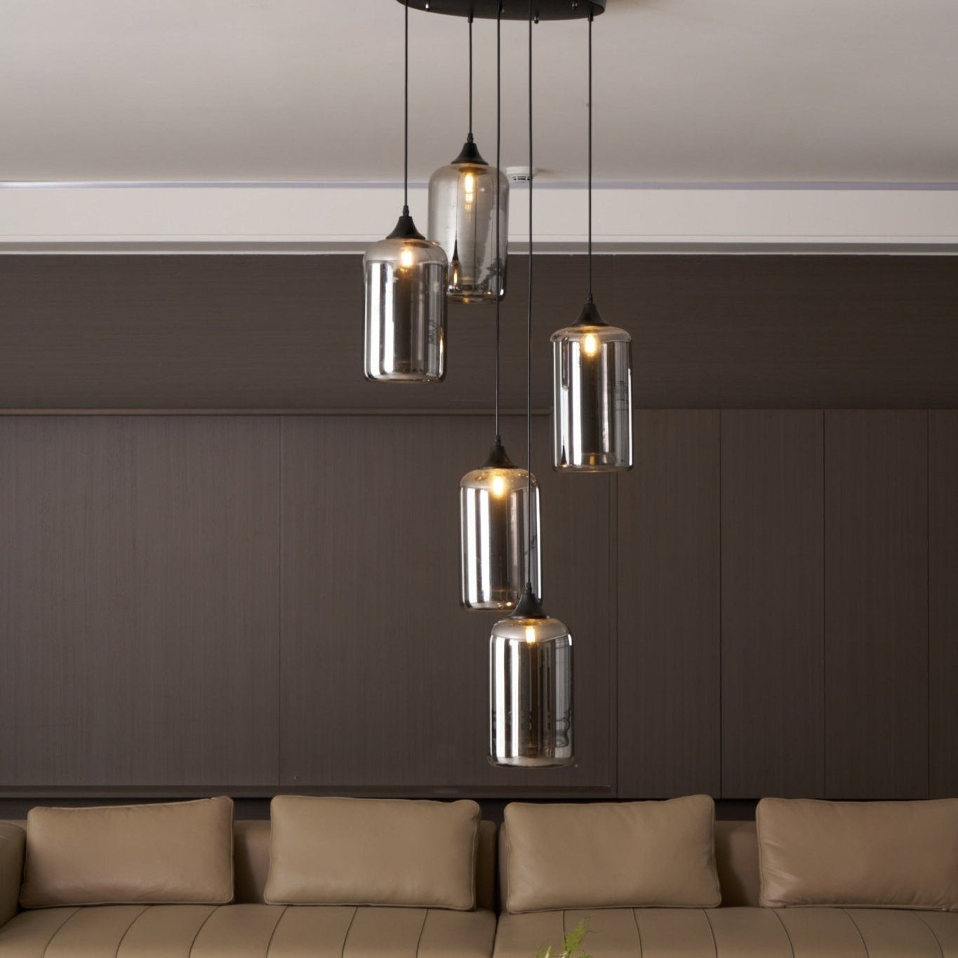 June Minimalist Bottle Glass Pendant Light Smoke Gray - Neutralighting