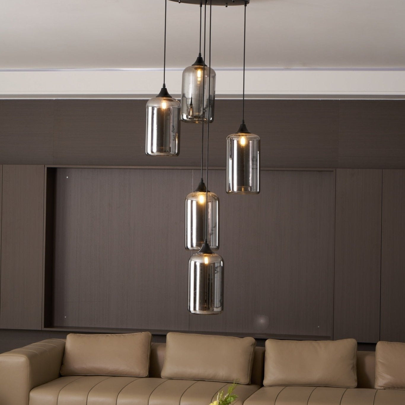 June Minimalist Bottle Glass Pendant Light Smoke Gray - Neutralighting