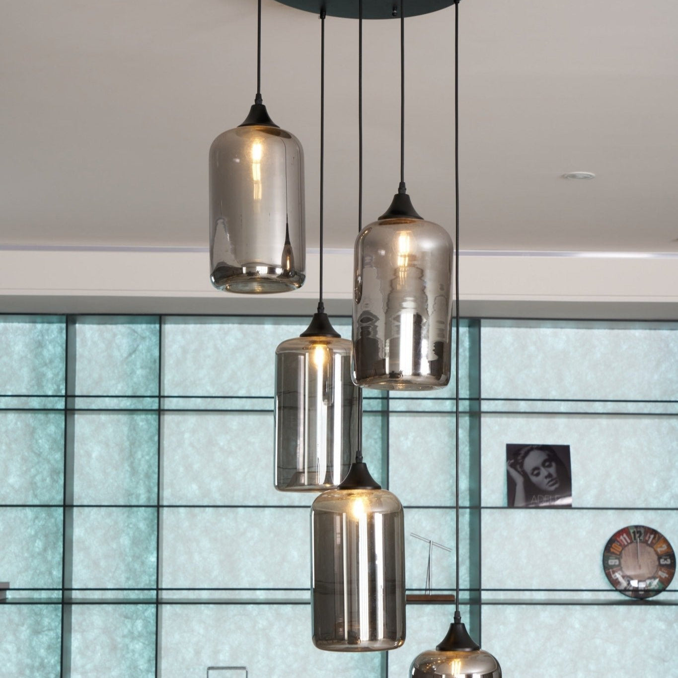 June Minimalist Bottle Glass Pendant Light Smoke Gray - Neutralighting