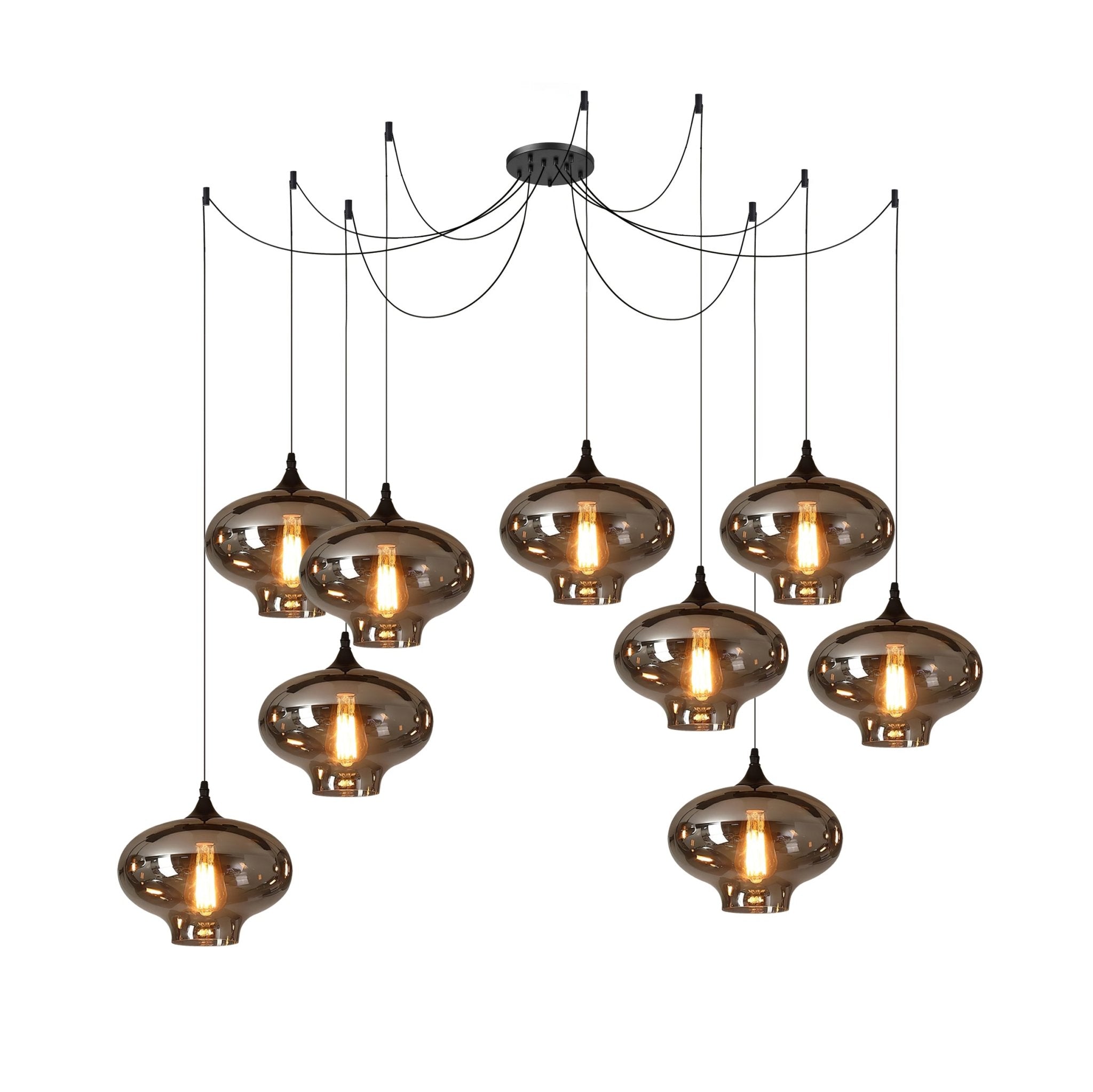 June Minimalist Bottle Glass Pendant Light Smoke Gray - Neutralighting