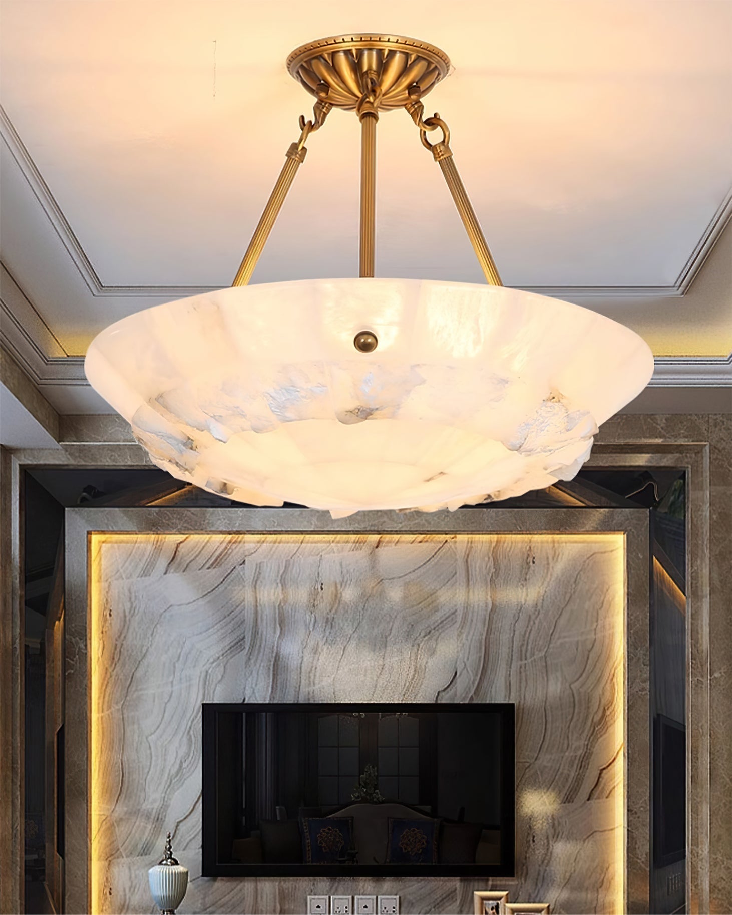 Bowl Pendant Lamp Alabaster Elegance - Neutralighting