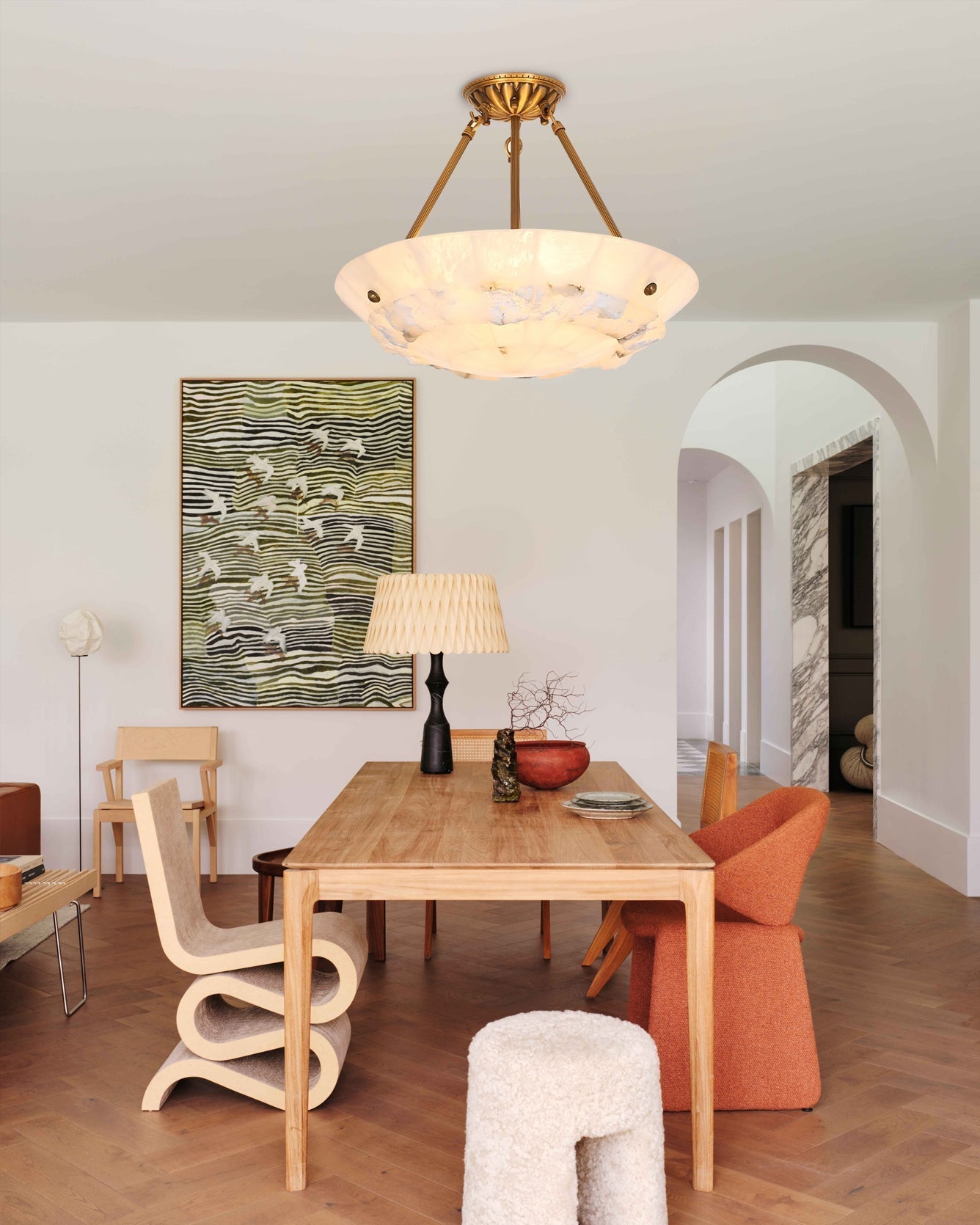 Bowl Pendant Lamp Alabaster Elegance - Neutralighting