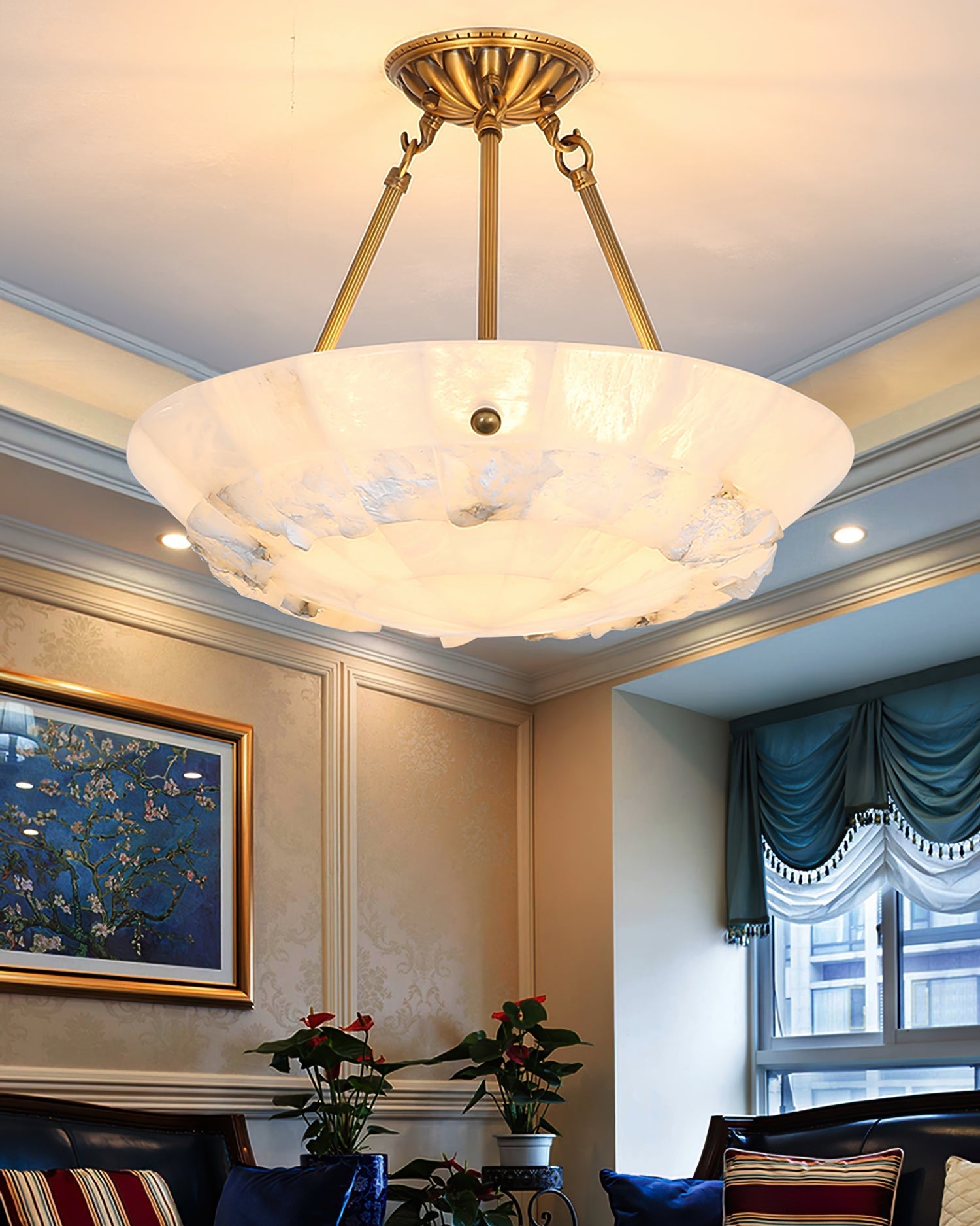 Bowl Pendant Lamp Alabaster Elegance - Neutralighting