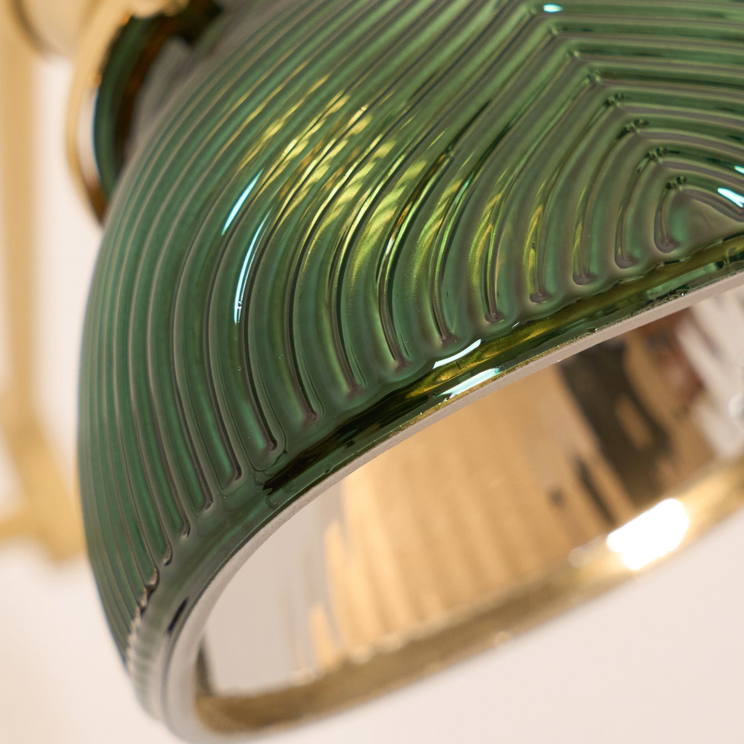 Emeric Adjustable Swing Arm Wall Lamp with Green Glass Shade - Neutralighting
