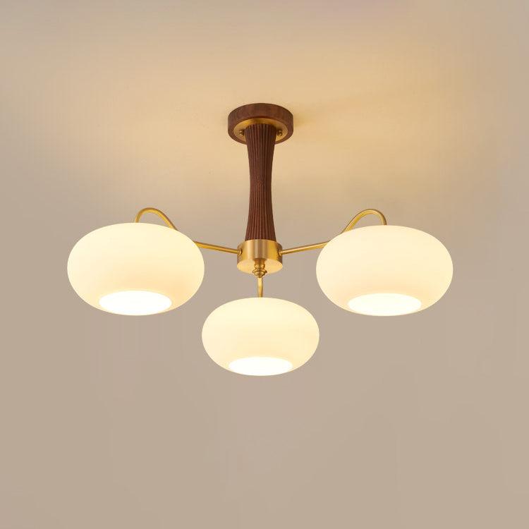 Candy Brass Wooden Glass Persimmon Chandelier