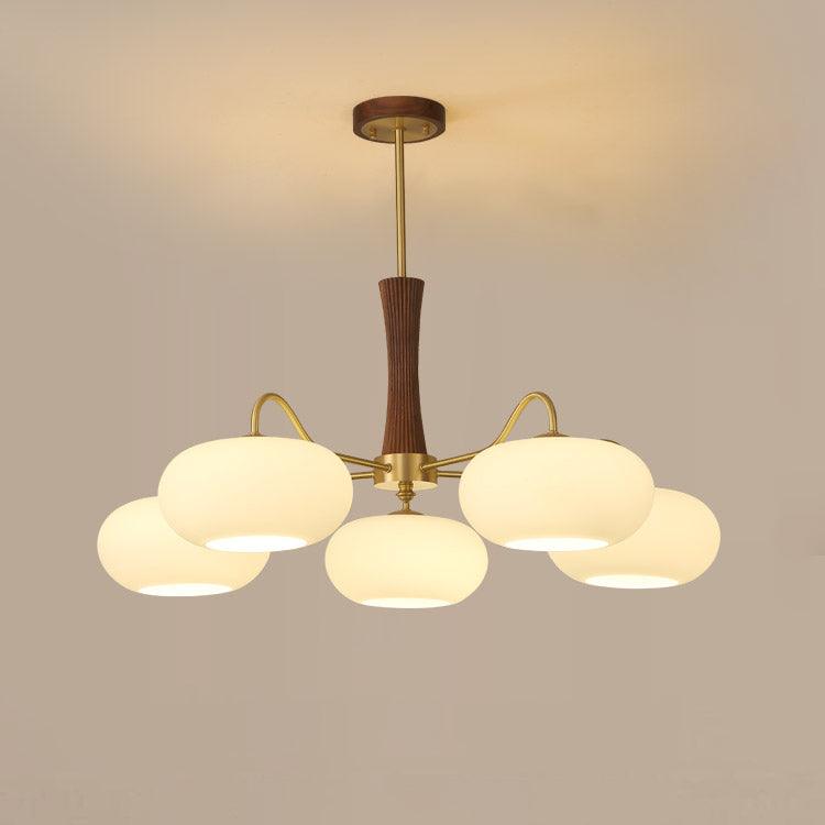 Candy Brass Wooden Glass Persimmon Chandelier