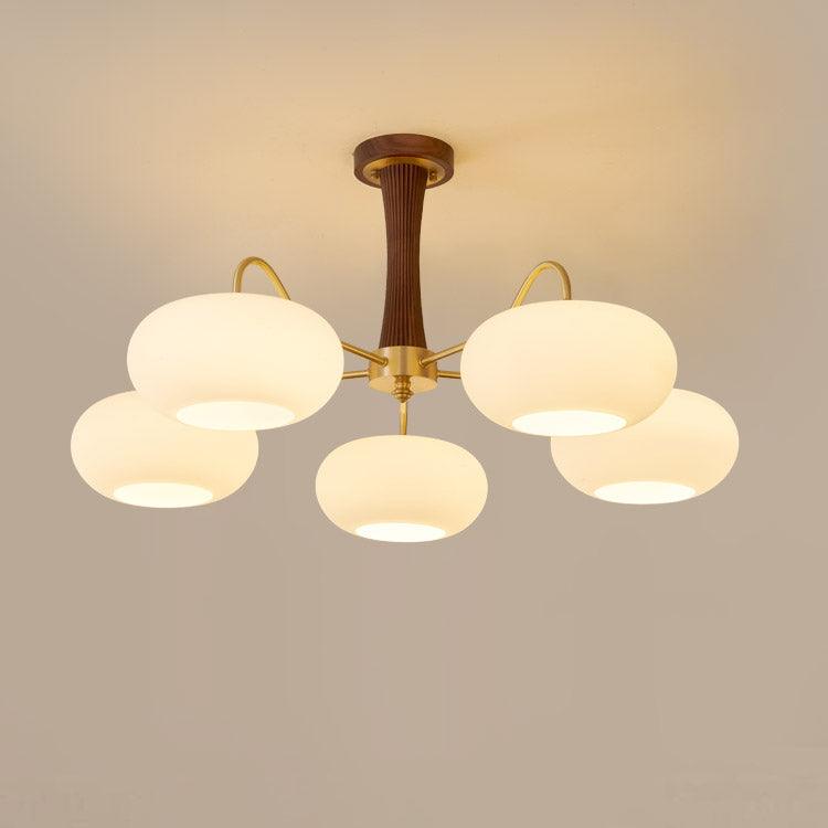 Candy Brass Wooden Glass Persimmon Chandelier