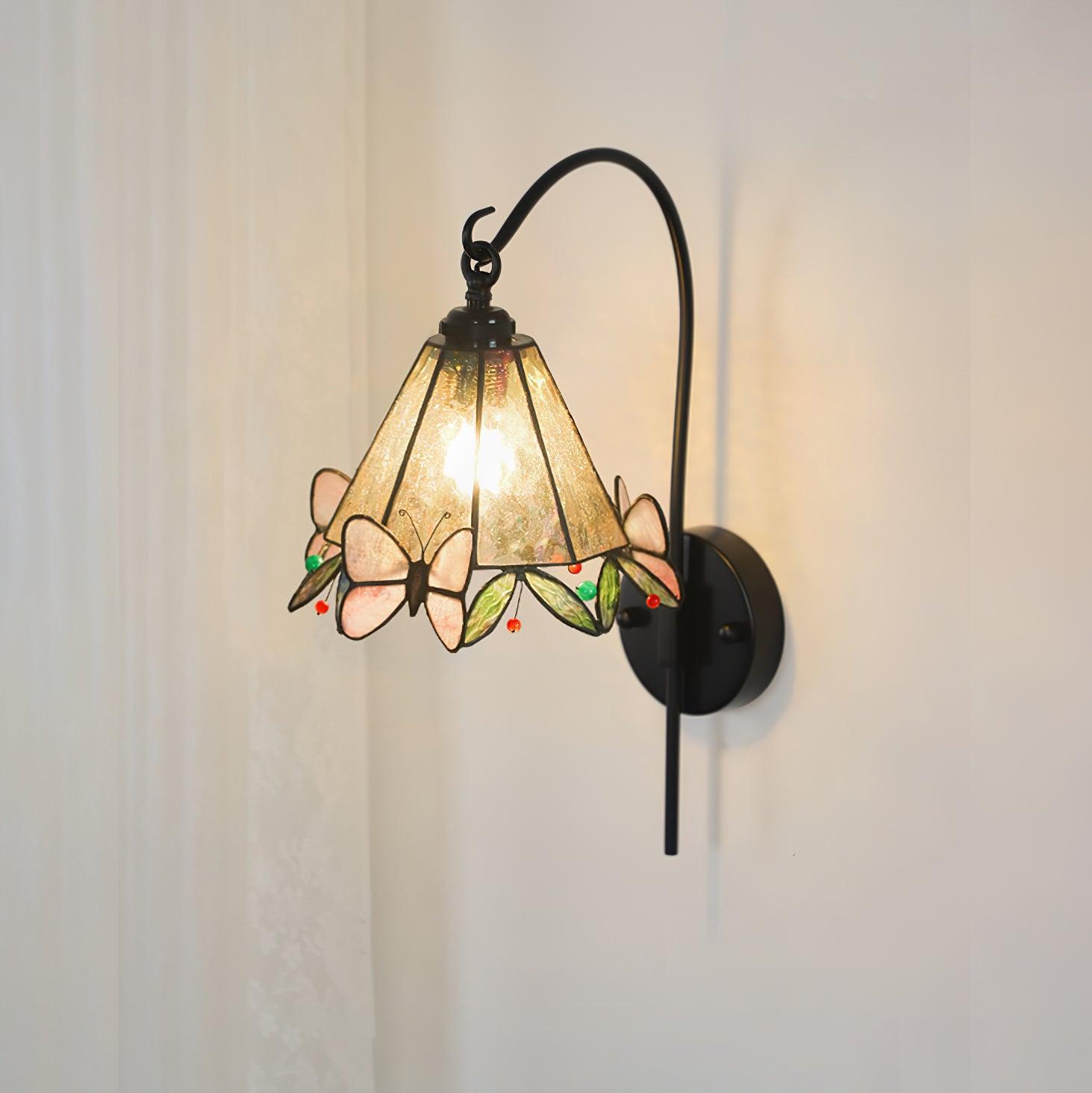 Tiffany Wall Lamp Glass Butterfly Art - Neutralighting