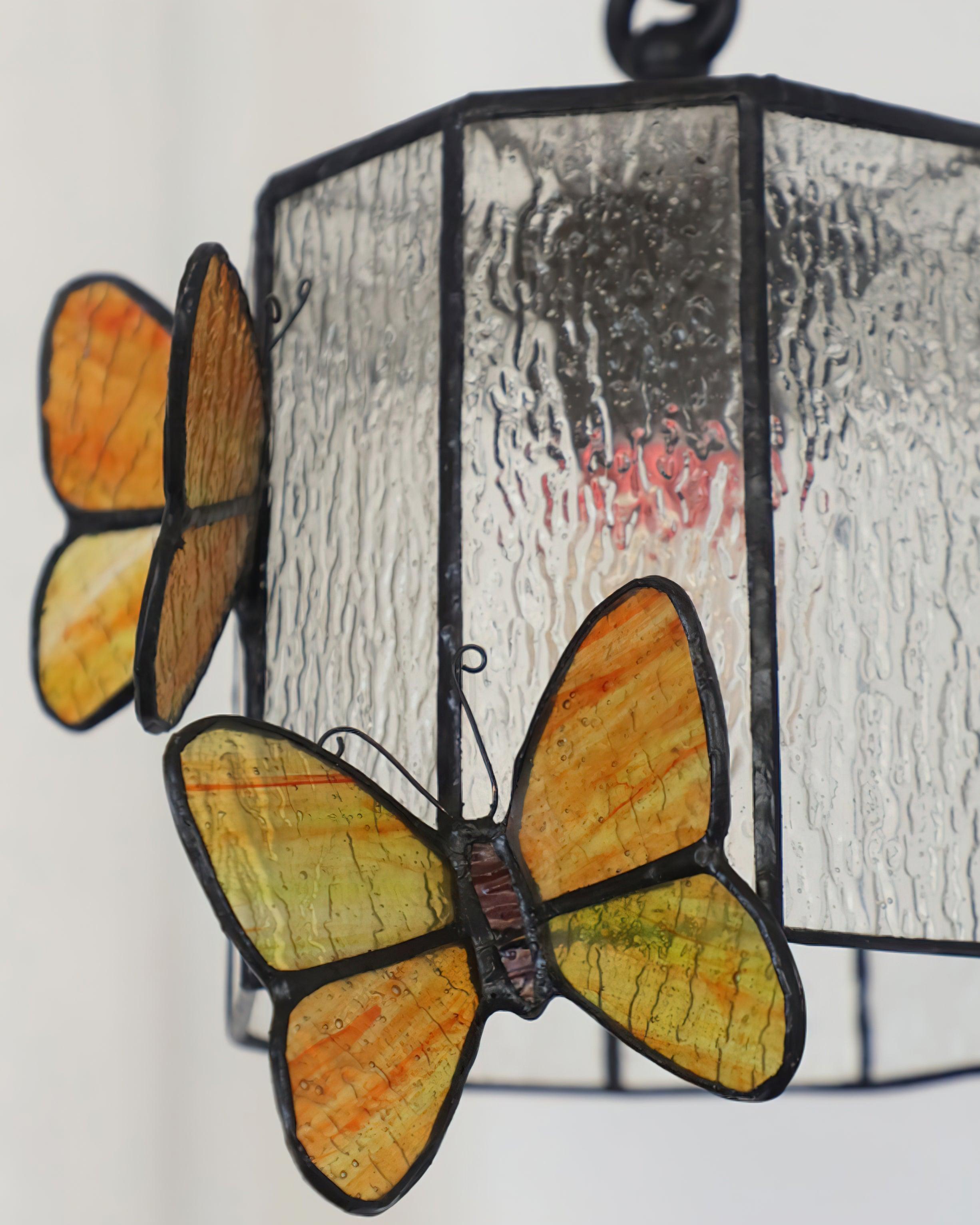 Tiffany Wall Lamp Glass Butterfly Art - Neutralighting