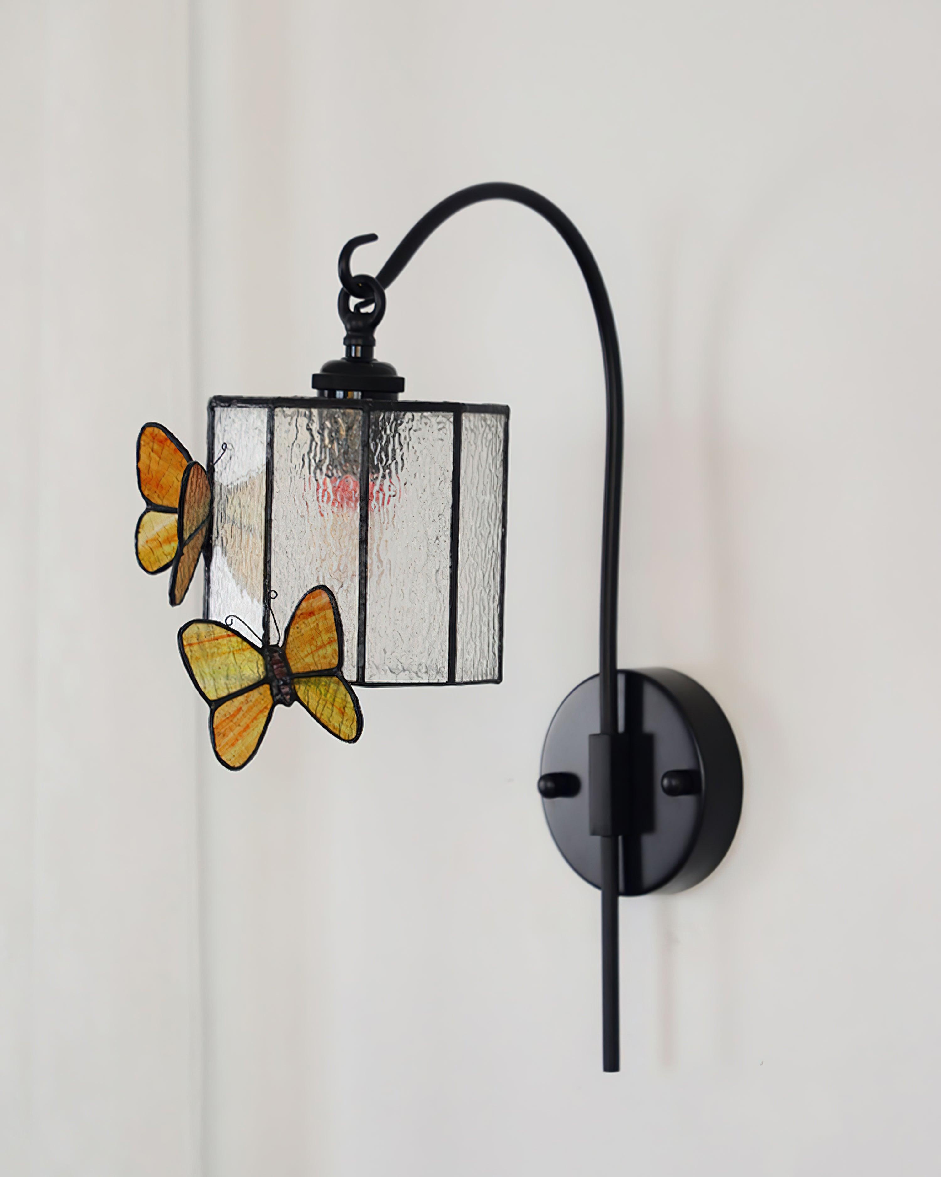 Tiffany Wall Lamp Glass Butterfly Art - Neutralighting