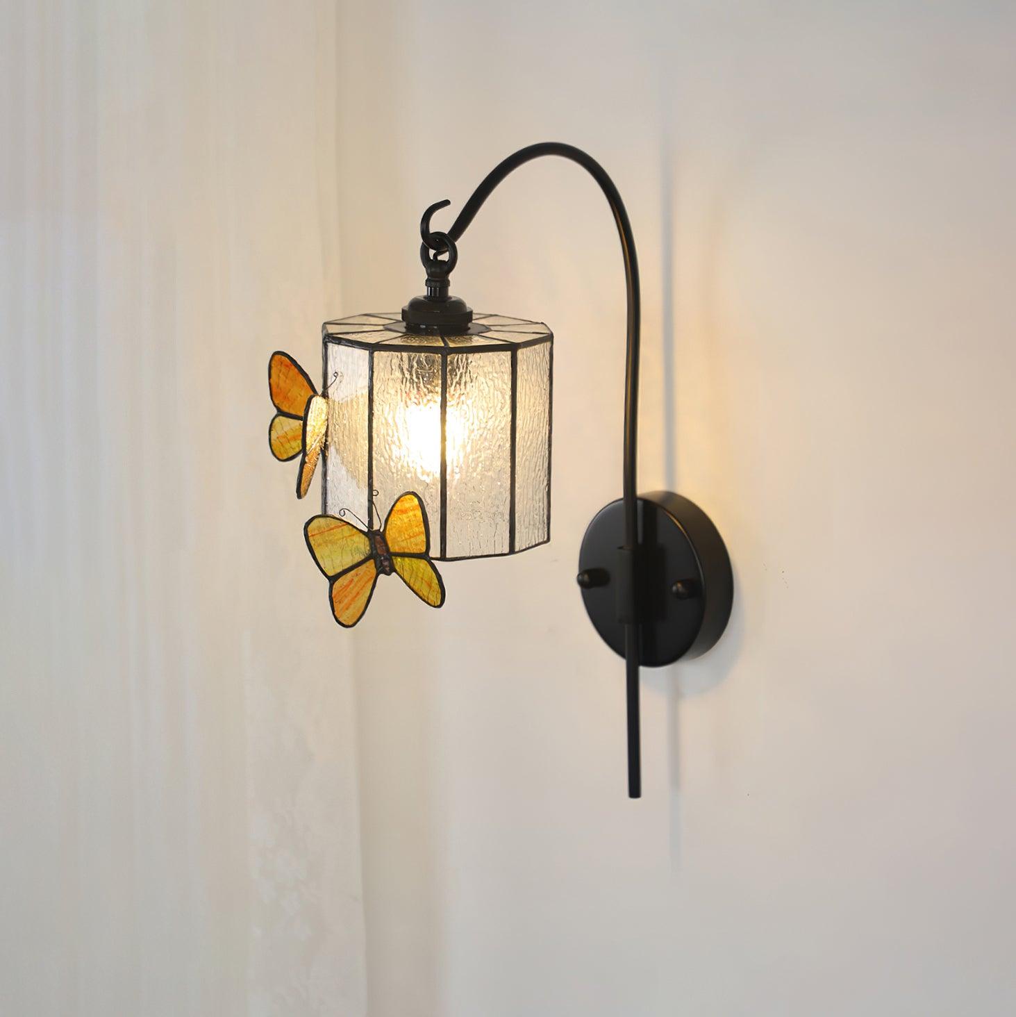 Tiffany Wall Lamp Glass Butterfly Art - Neutralighting