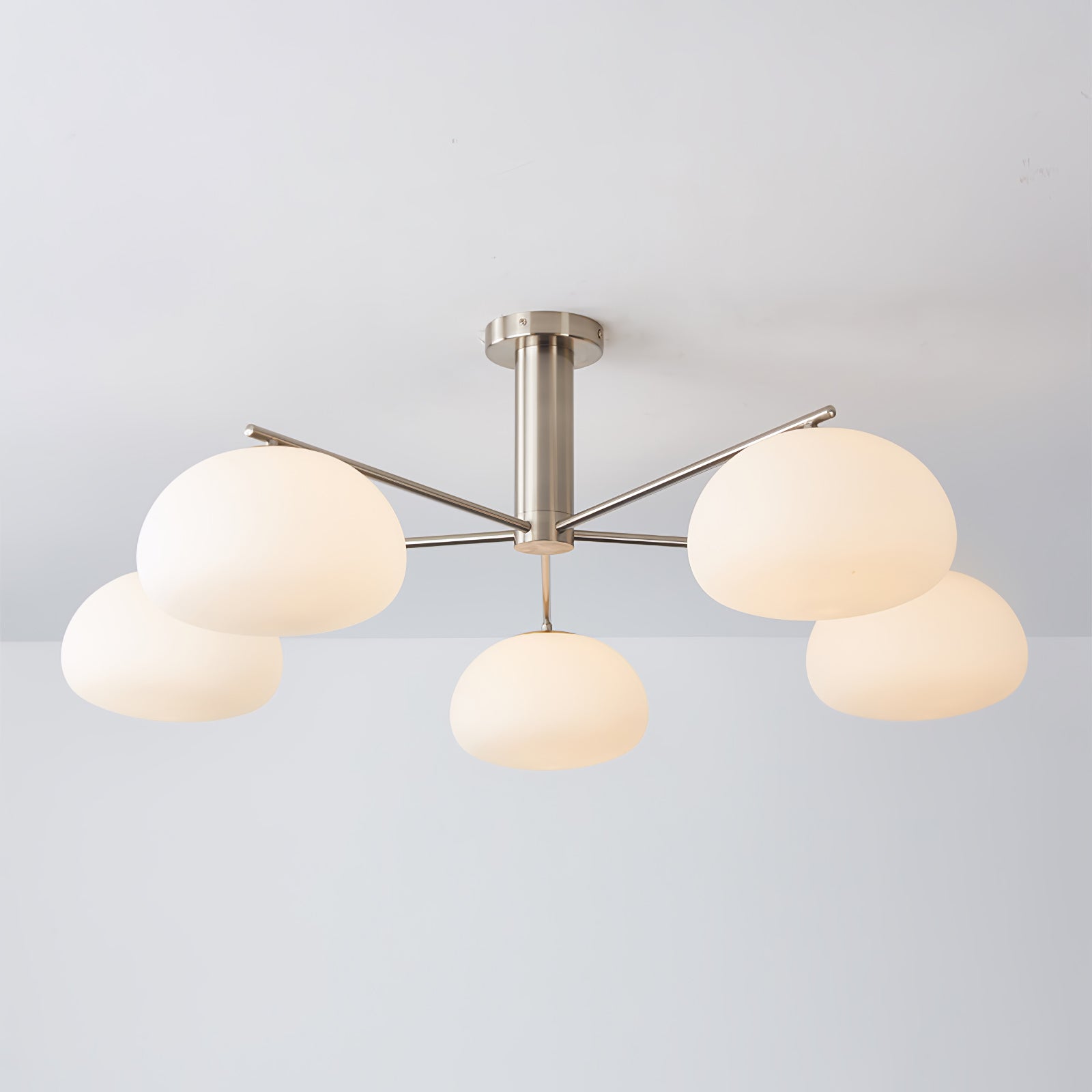 Silva Modern LED Metal Multi Glass Globe White Lampshade Bedroom Living Room Pendant Light, Gold/Nickel - Neutralighting