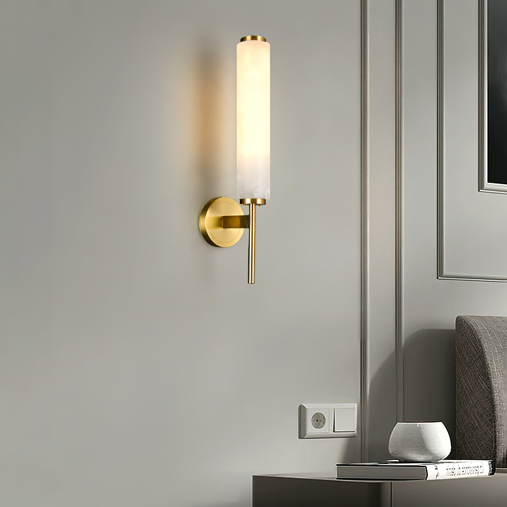 Kristy Art Deco Alabaster Wall Lamp - Neutralighting