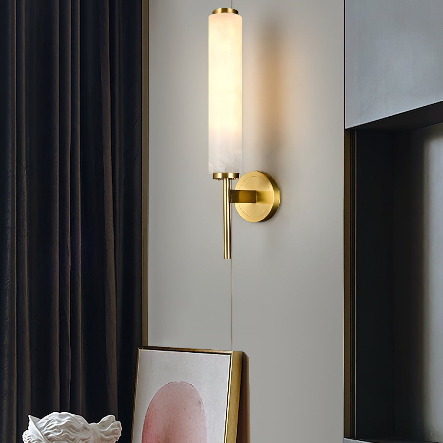 Kristy Art Deco Alabaster Wall Lamp - Neutralighting