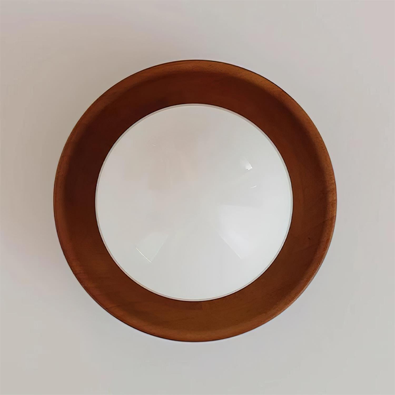 Ceiling Light Globe Opal Glass Modern Brass Walnut Accent Flush Mount - Neutralighting