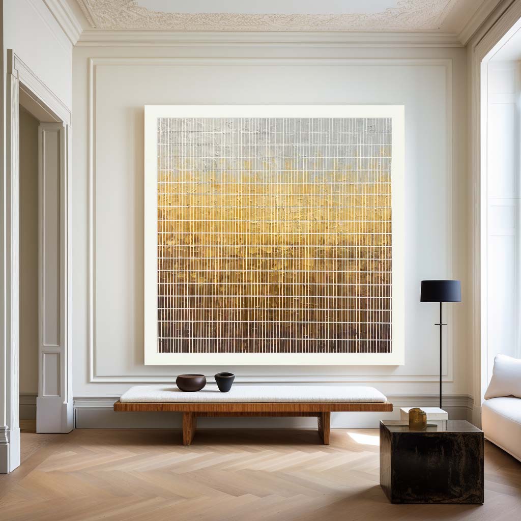 Gradient Grid Texture Square Abstract Canvas Art