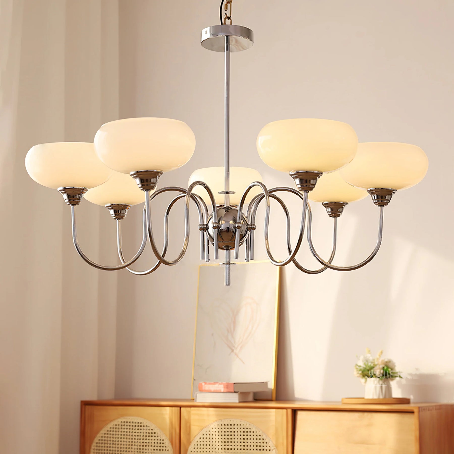 Arisha Vintage LED Metal Glass Chandelier Living Room - Neutralighting