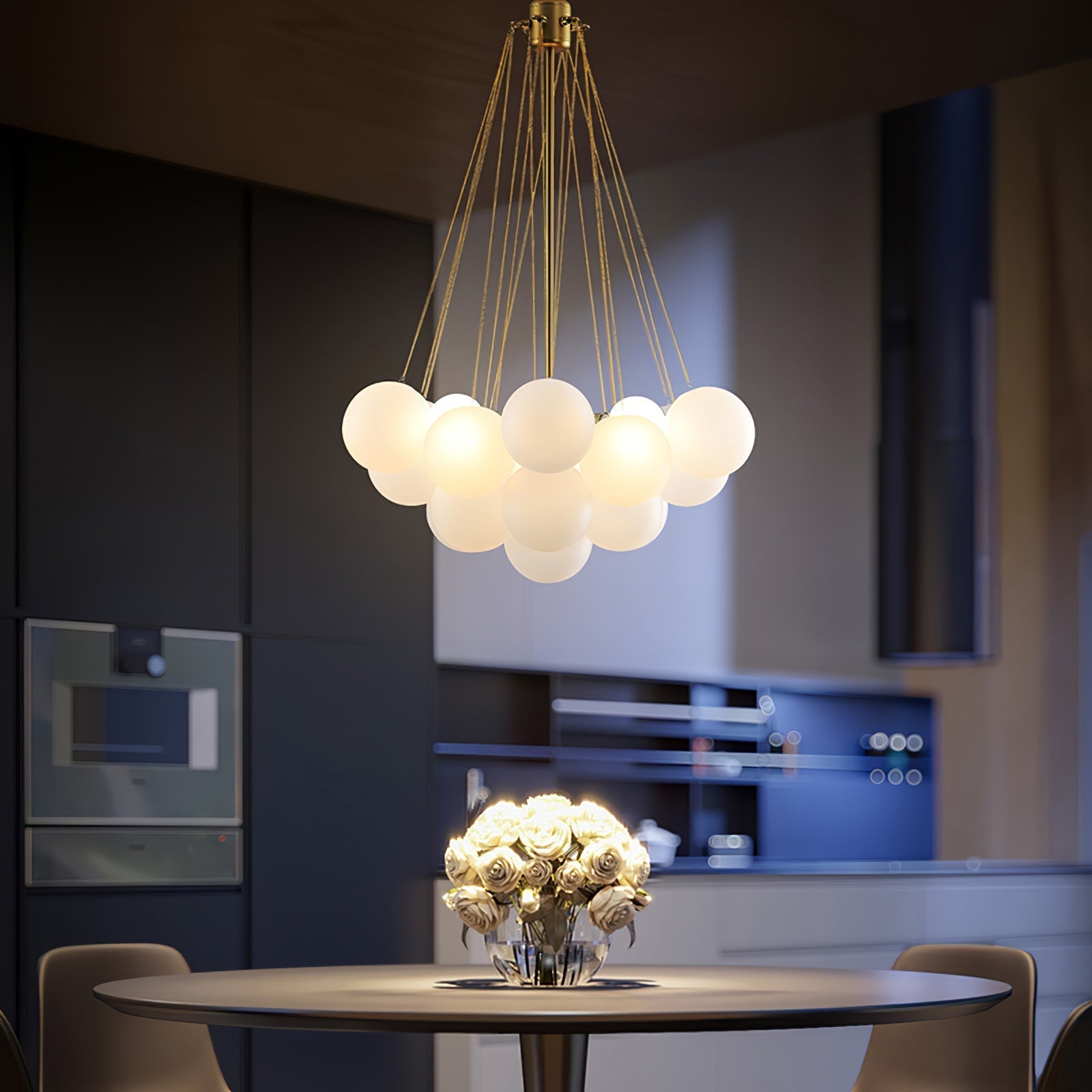 Fayne Glass Globe Pendant Light Bubble - Neutralighting