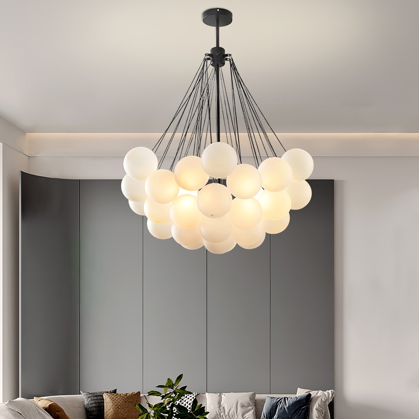 Fayne Glass Globe Pendant Light Bubble - Neutralighting