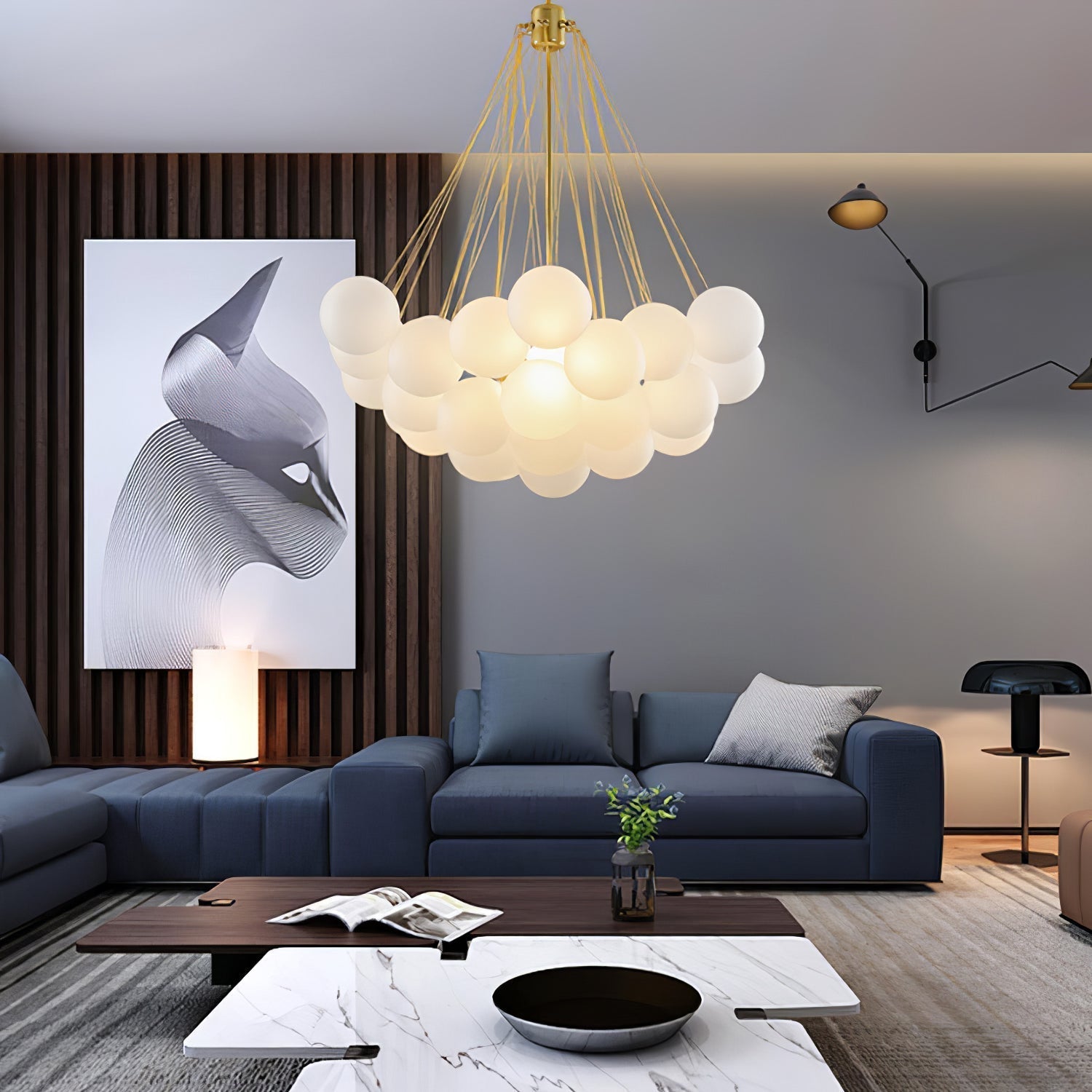 Fayne Glass Globe Pendant Light Bubble - Neutralighting