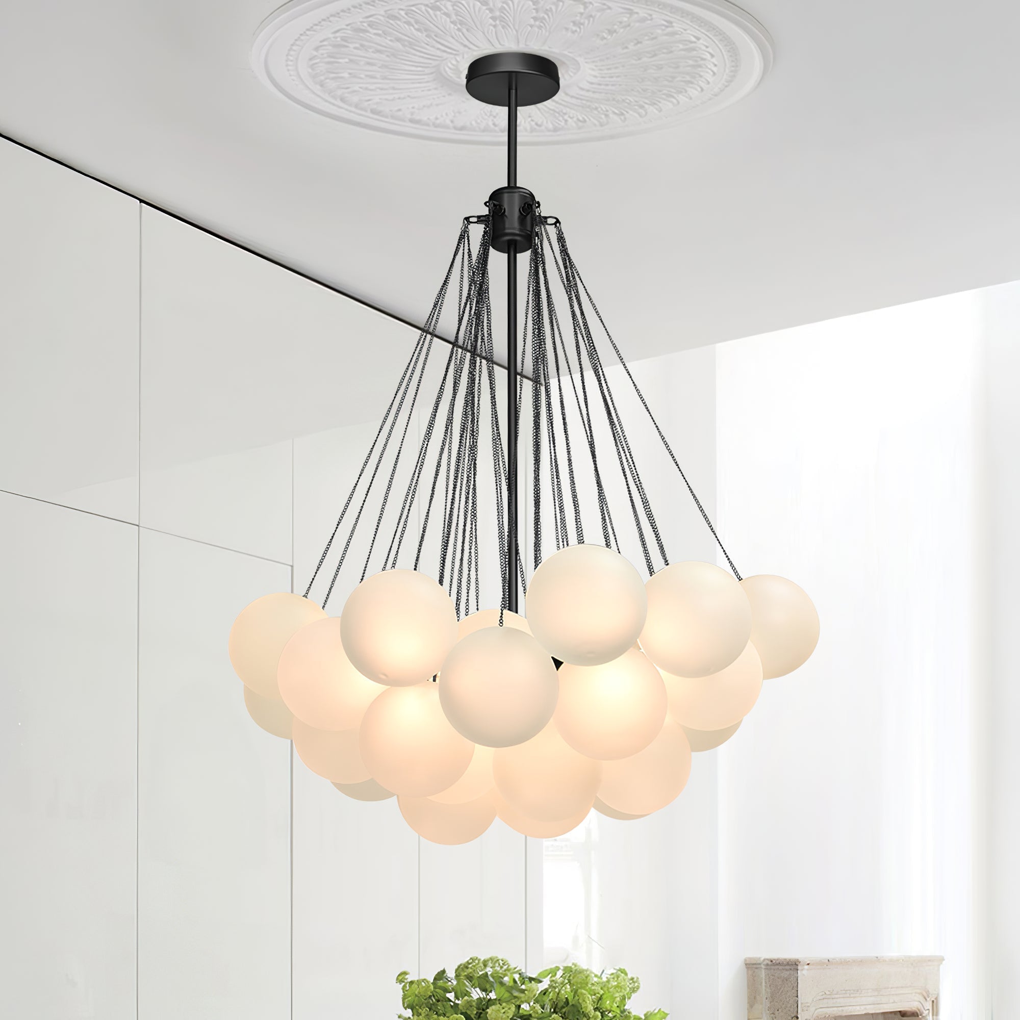 Fayne Glass Globe Pendant Light Bubble - Neutralighting