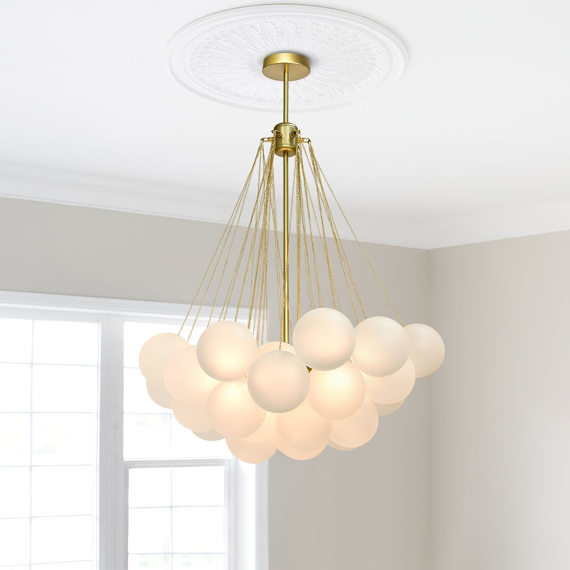 Fayne Glass Globe Pendant Light Bubble - Neutralighting