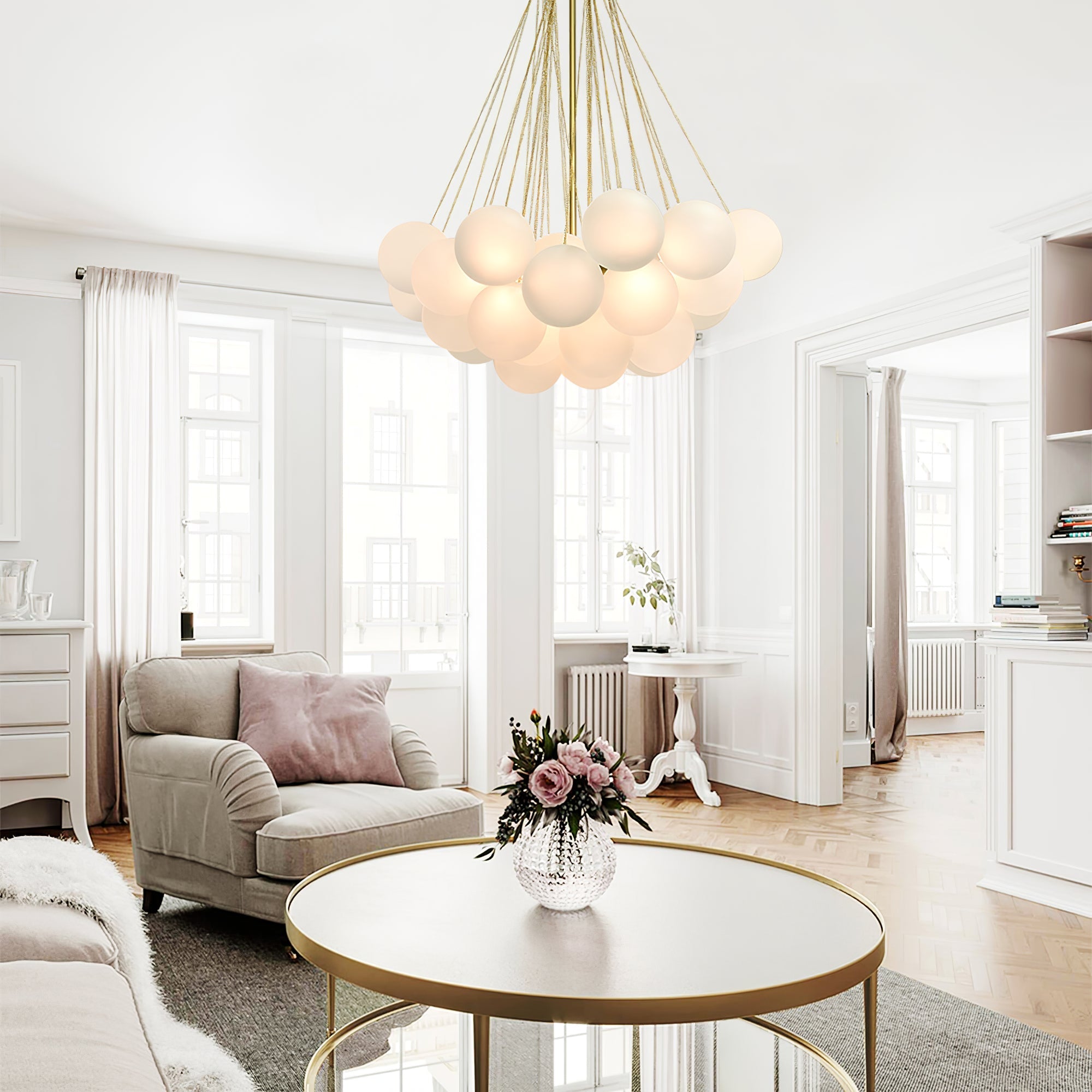 Fayne Glass Globe Pendant Light Bubble - Neutralighting