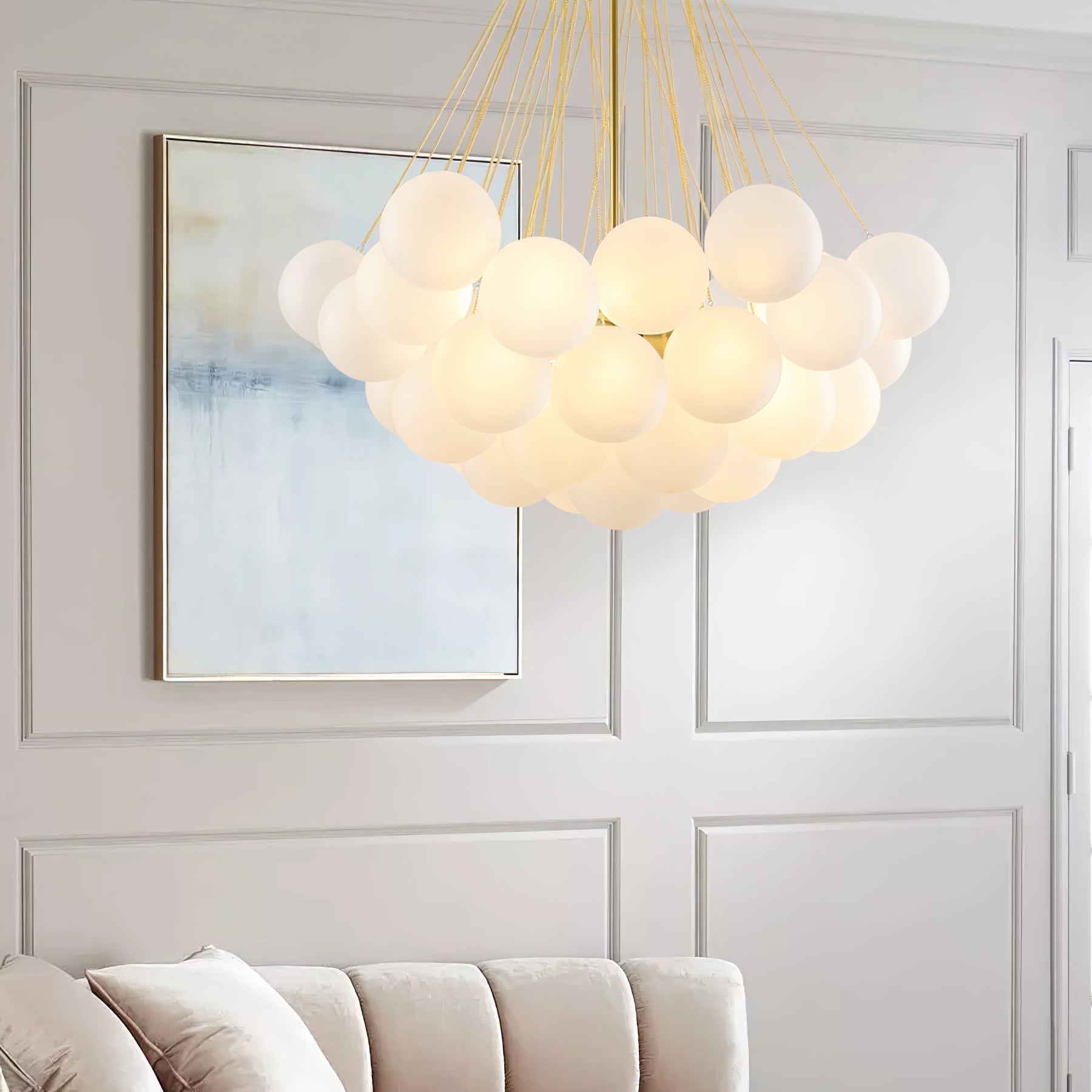 Fayne Glass Globe Pendant Light Bubble - Neutralighting