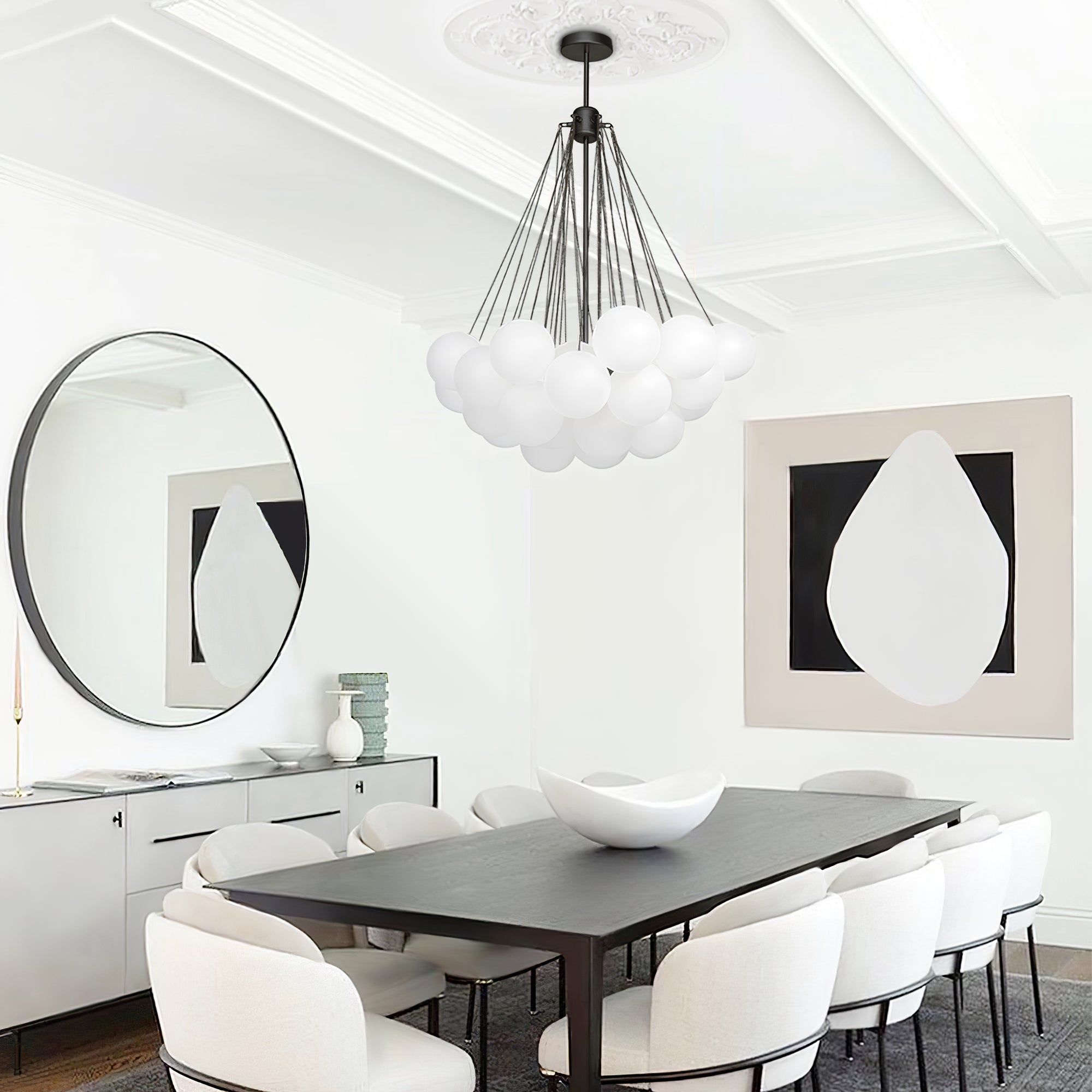 Fayne Glass Globe Pendant Light Bubble - Neutralighting