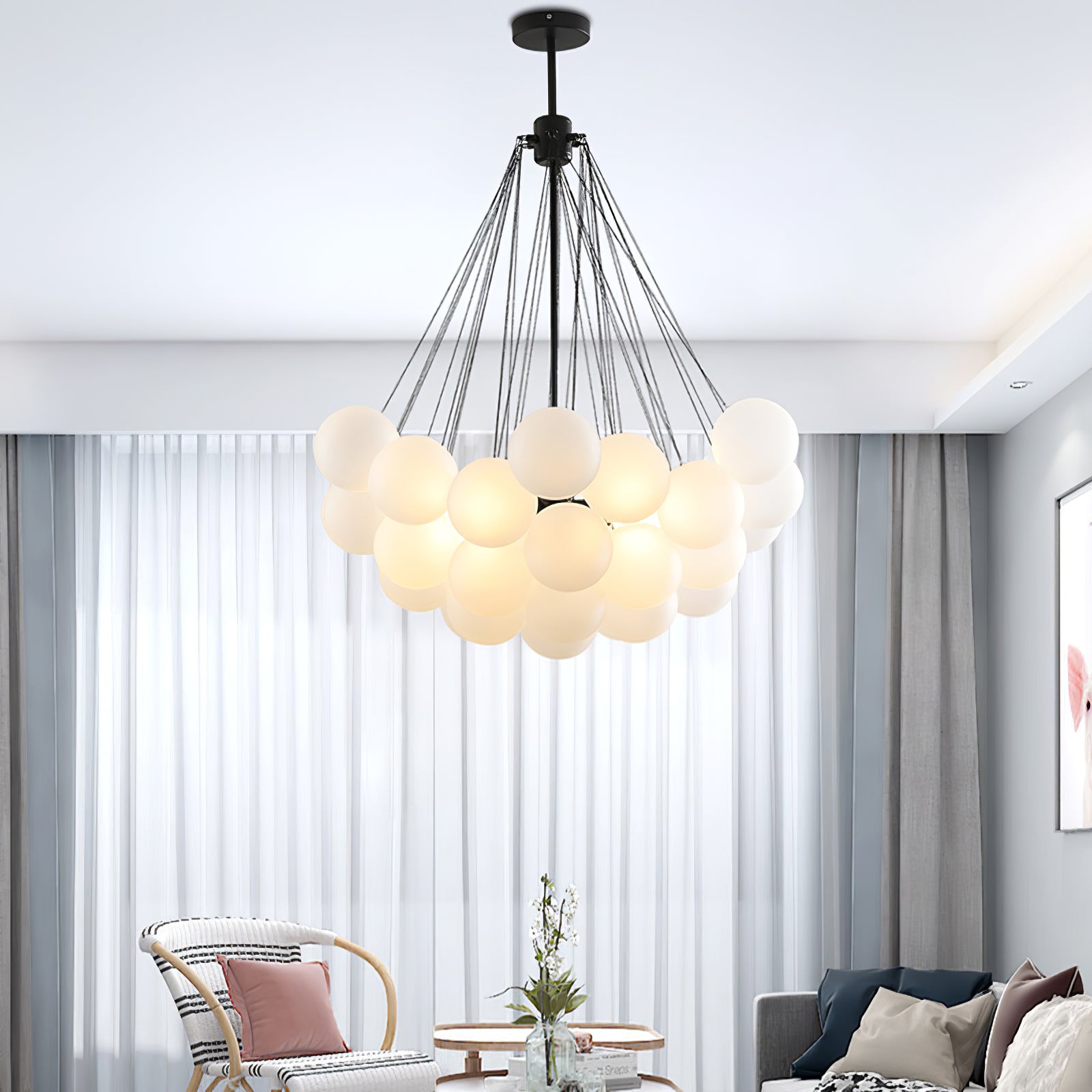 Fayne Glass Globe Pendant Light Bubble - Neutralighting