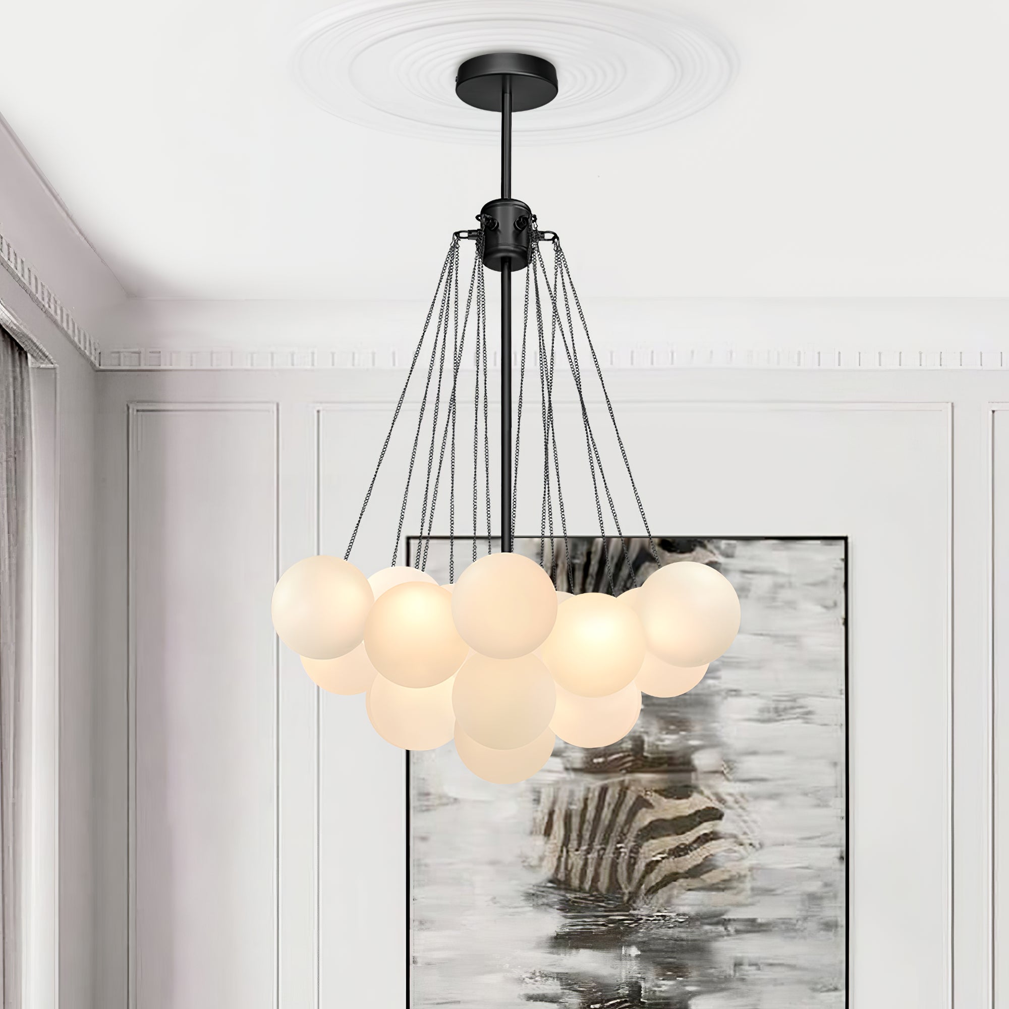 Fayne Glass Globe Pendant Light Bubble - Neutralighting