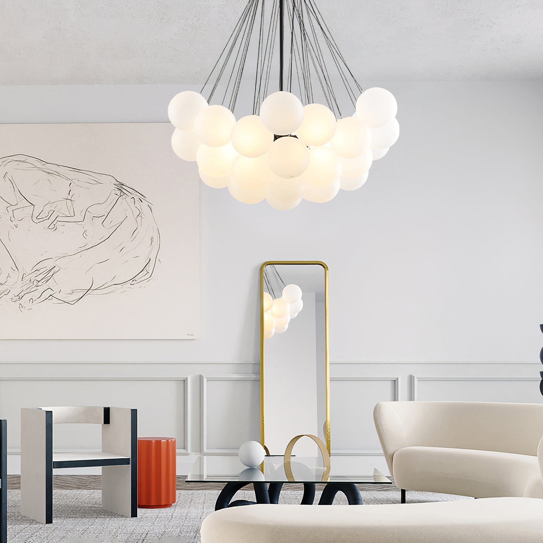 Fayne Glass Globe Pendant Light Bubble - Neutralighting
