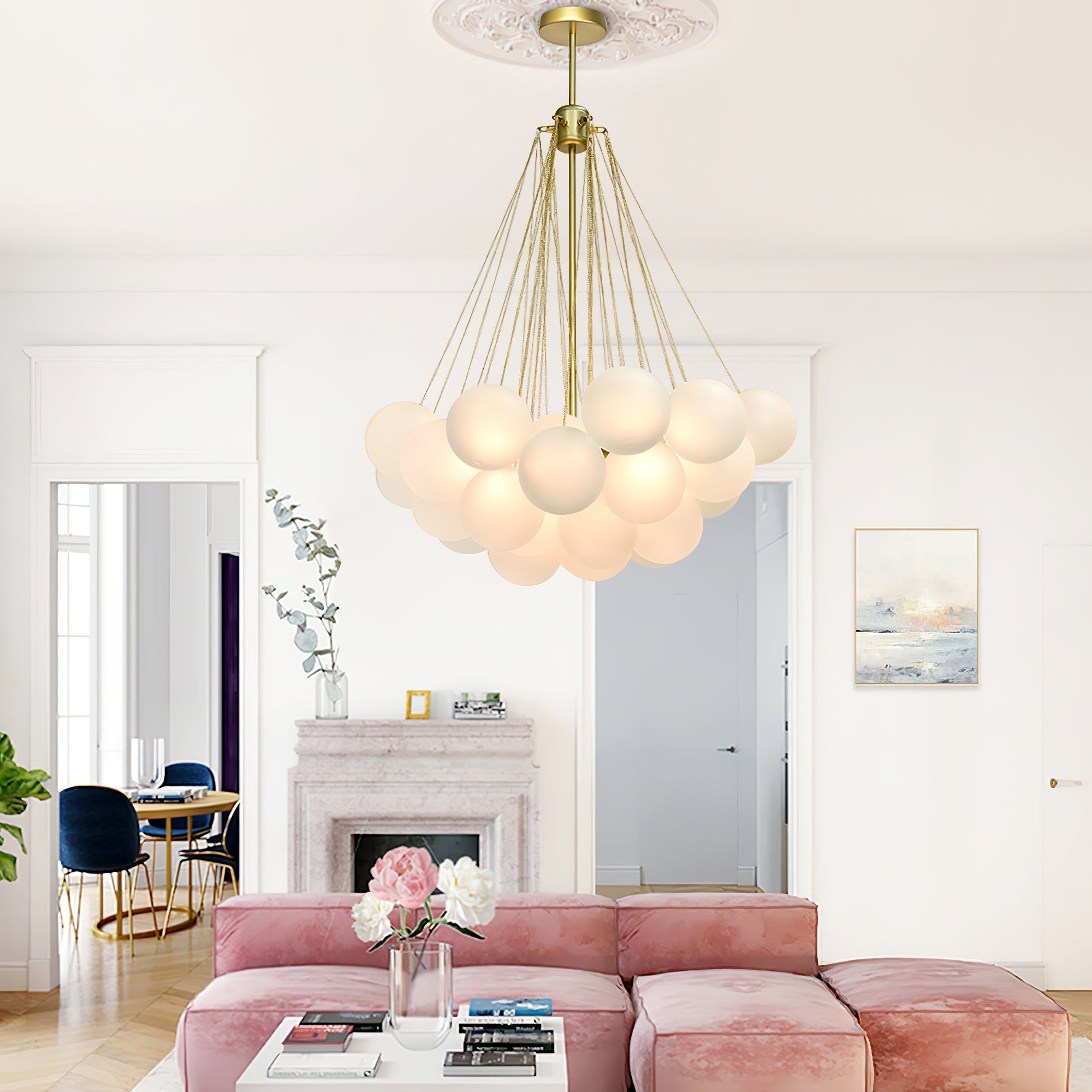 Fayne Glass Globe Pendant Light Bubble - Neutralighting