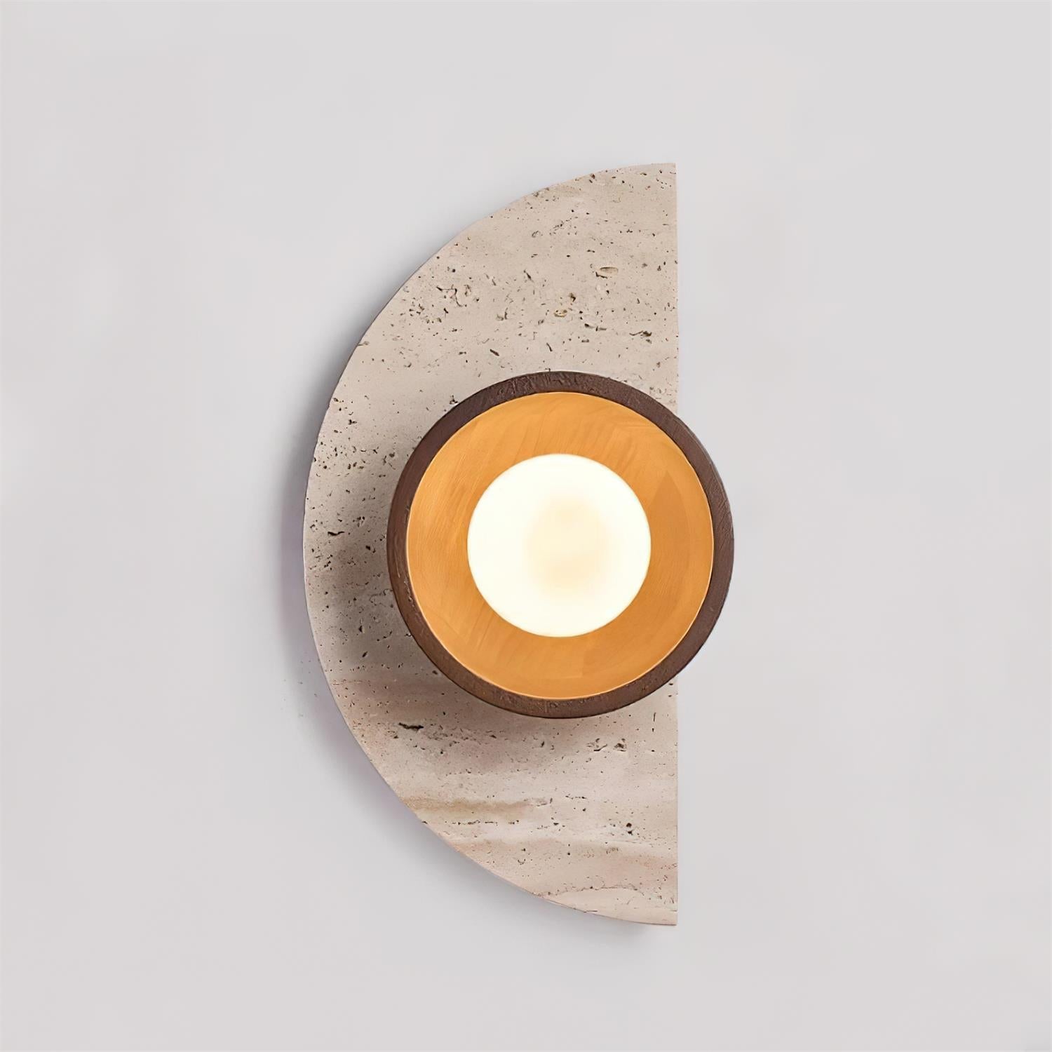 Solaro Wall Lamp Travertine Half-moon Design - Neutralighting