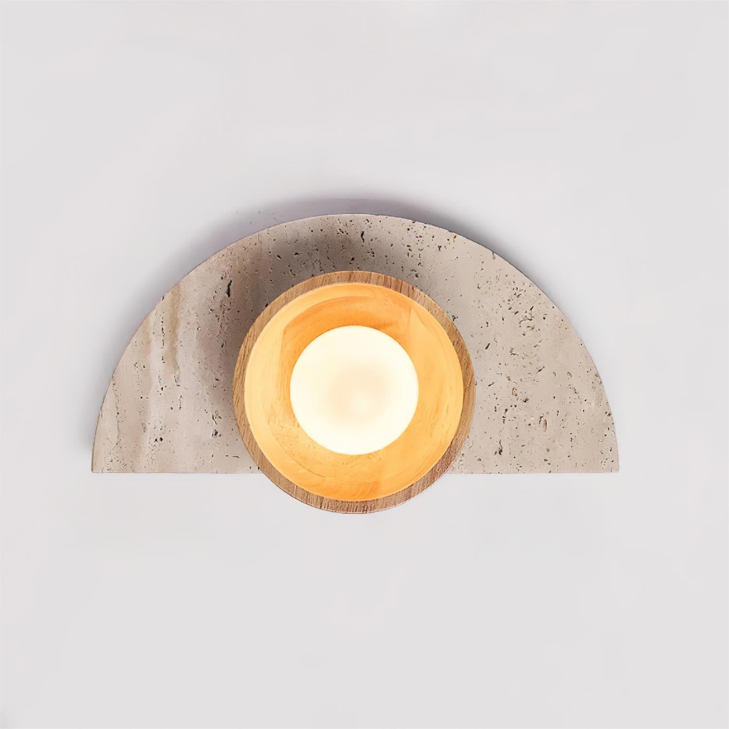 Solaro Wall Lamp Travertine Half-moon Design - Neutralighting