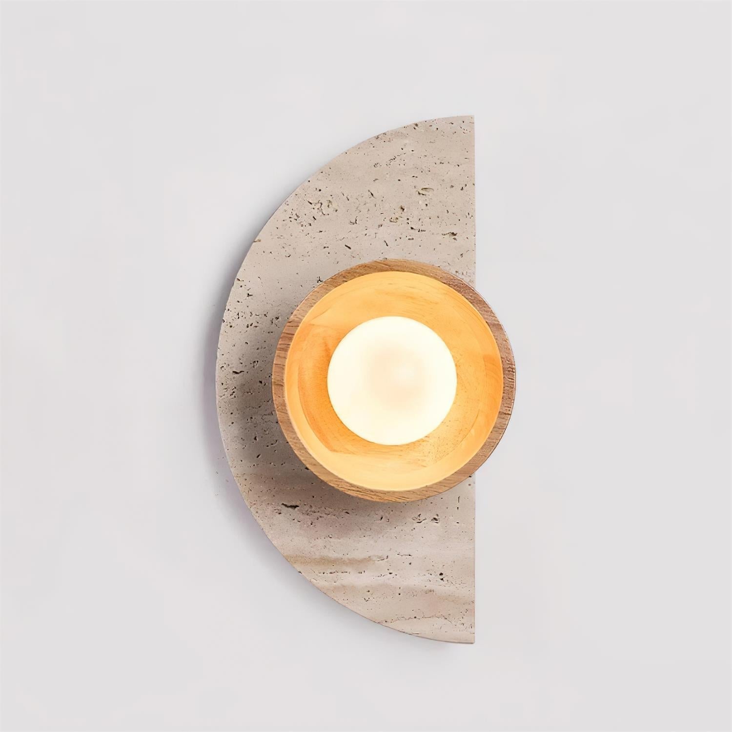 Solaro Wall Lamp Travertine Half-moon Design - Neutralighting