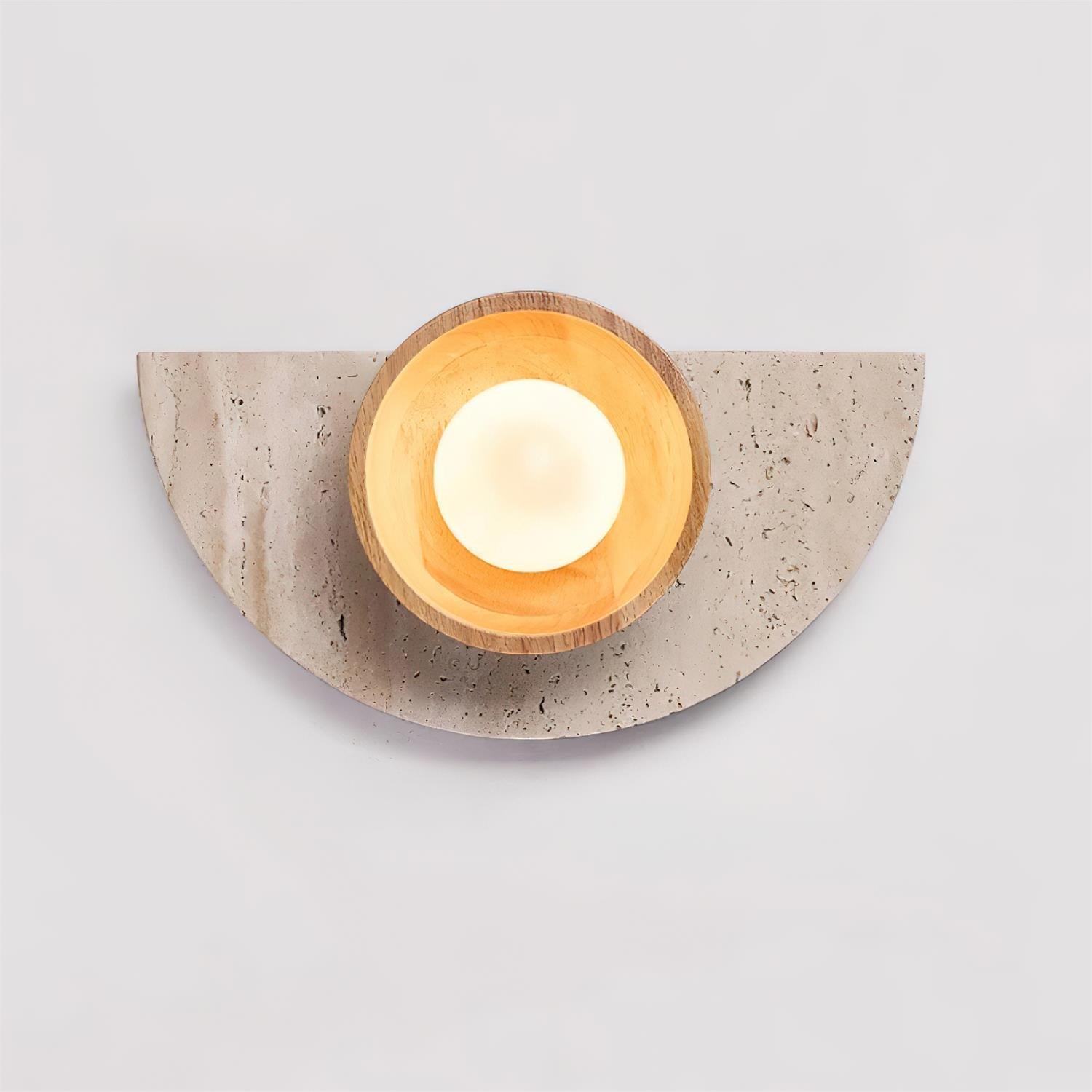 Solaro Wall Lamp Travertine Half-moon Design - Neutralighting