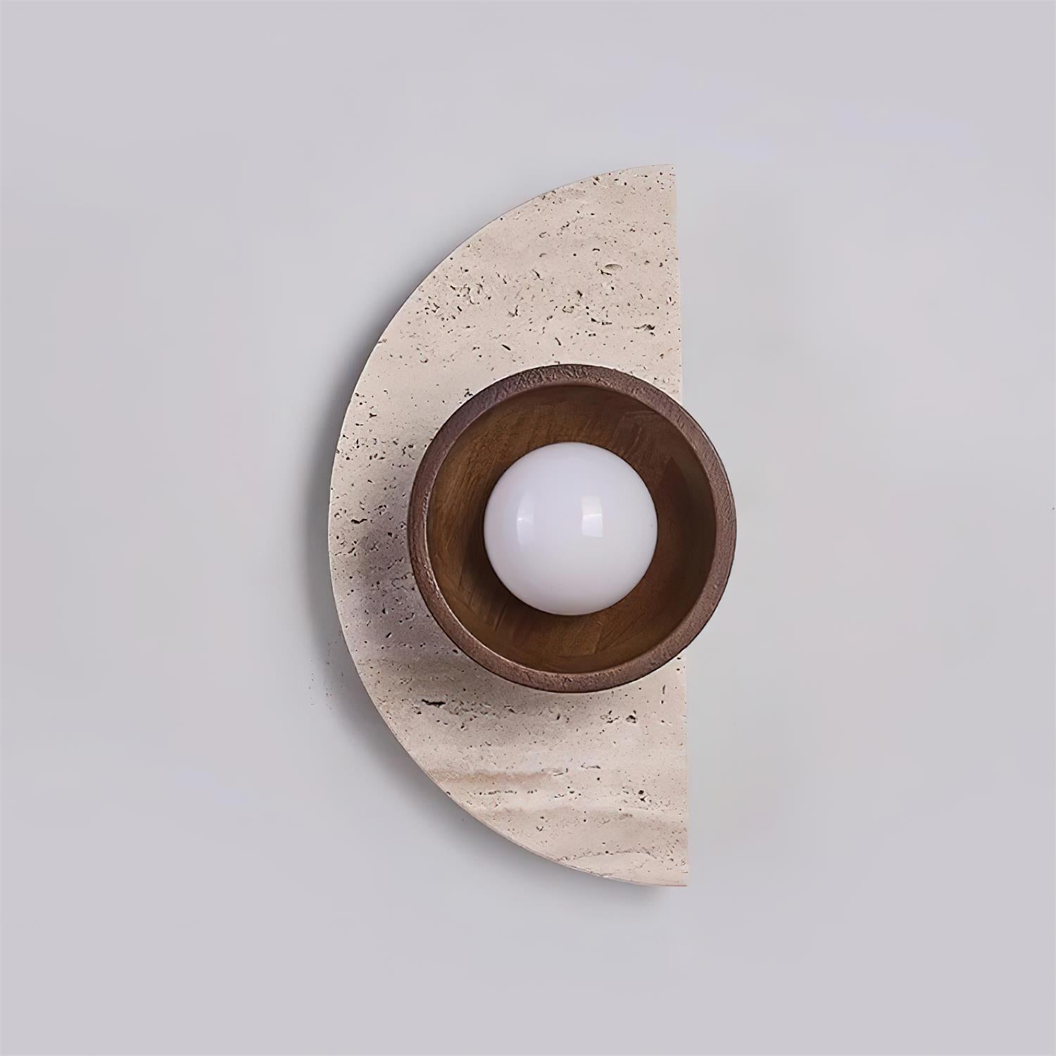Solaro Wall Lamp Travertine Half-moon Design - Neutralighting