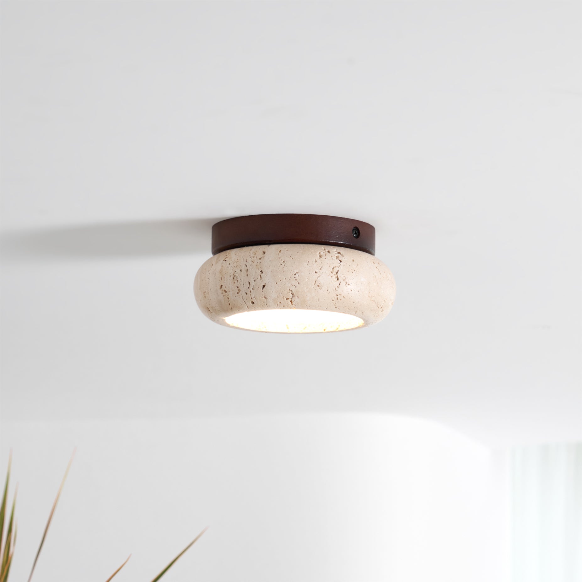 Ritta Mini Donut Travertine Ceiling Light - Neutralighting